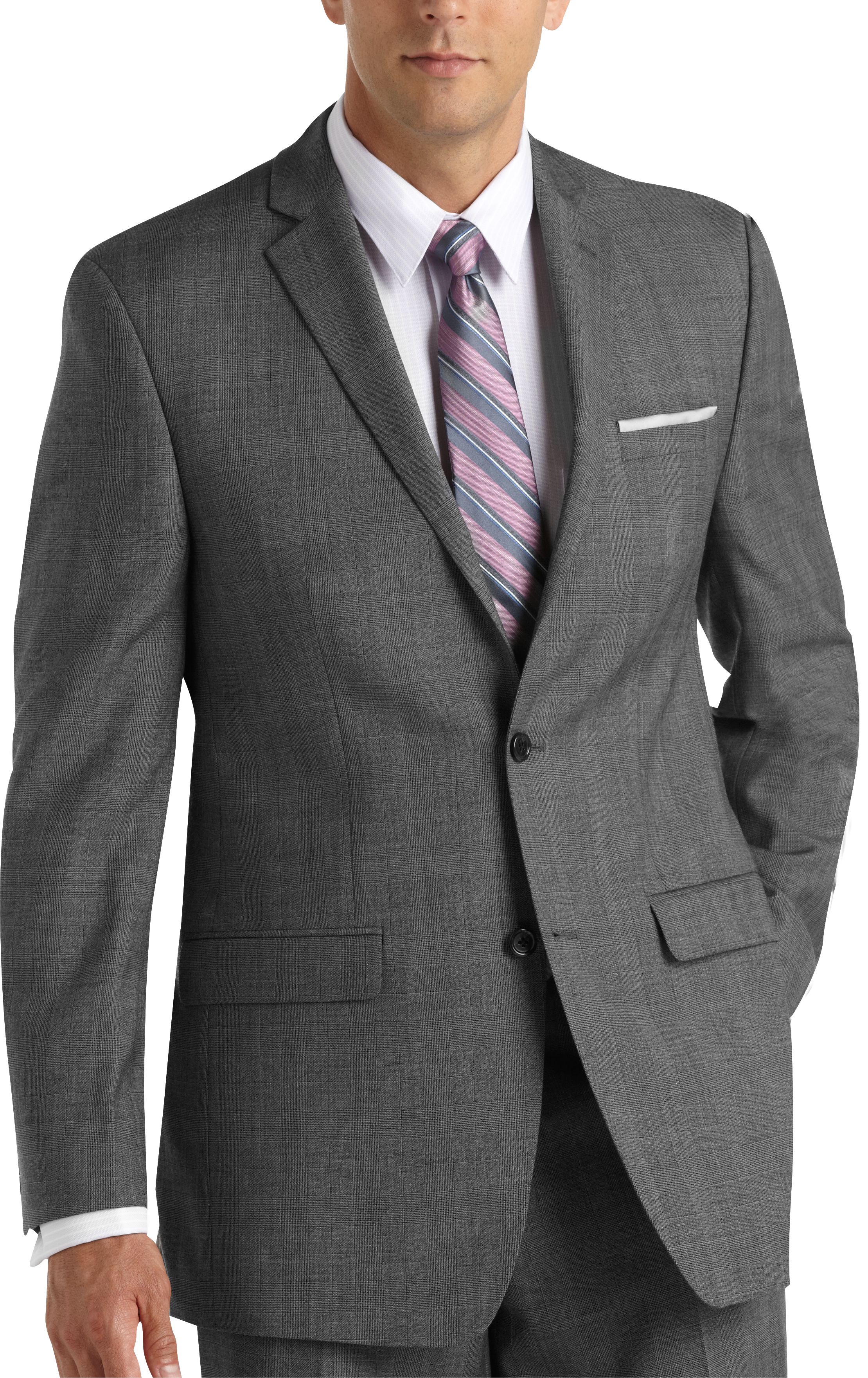 Joseph Abboud Gray Plaid Modern Fit Suit