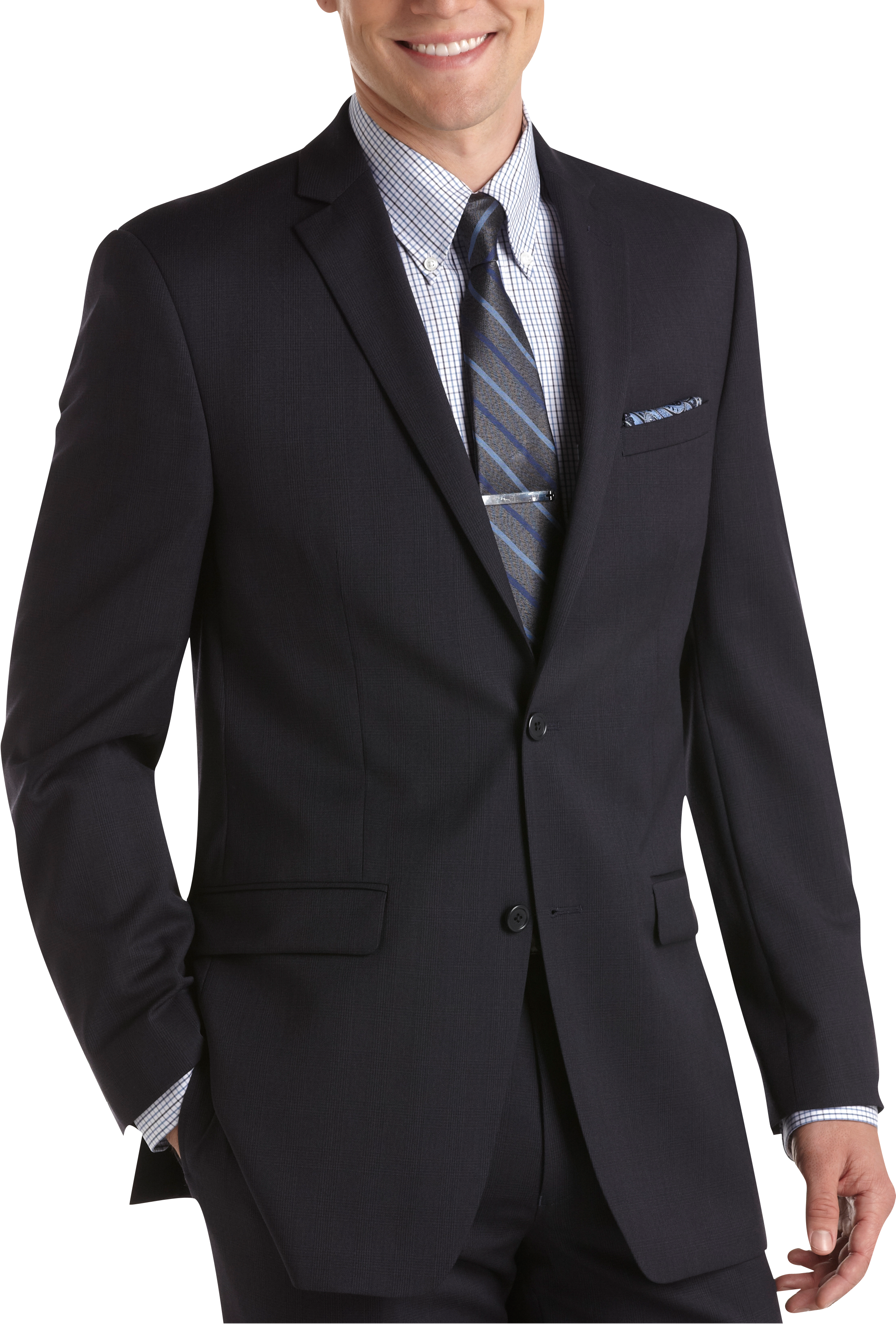 Joseph Abboud Navy Plaid Modern Fit Suit