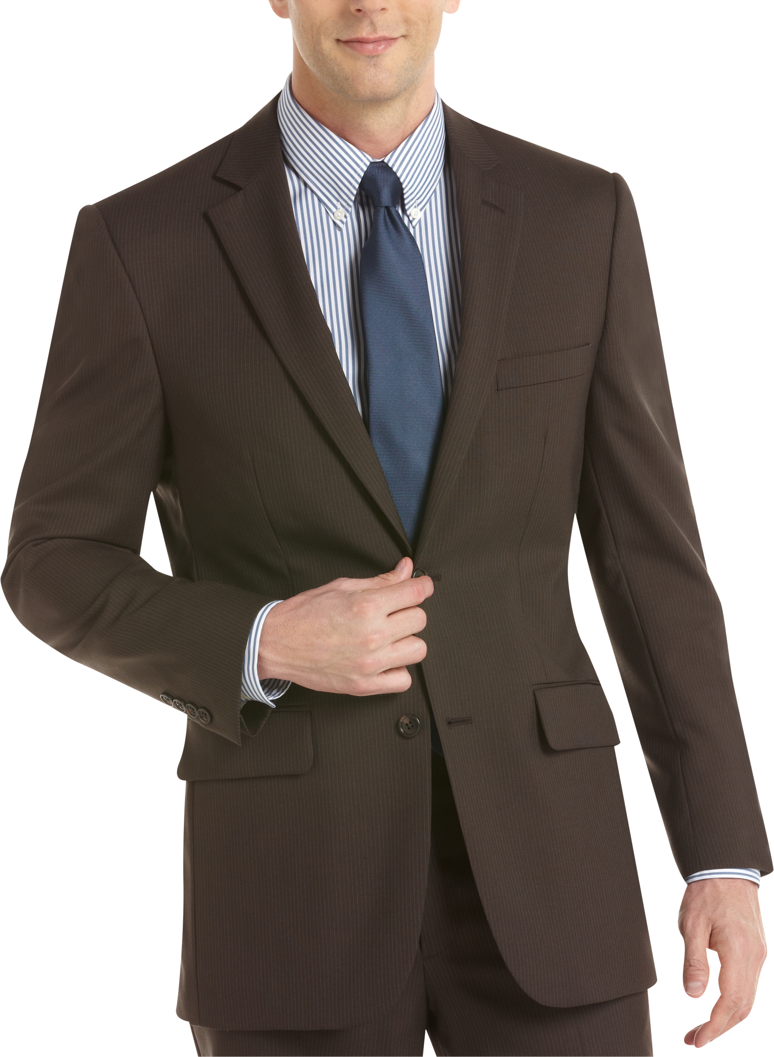 Pronto Uomo Brown Stripe Suit
