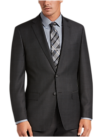 Calvin Klein Charcoal Plaid Slim Fit Suit