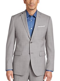 Perry Ellis Portfolio Gray Sharkskin Slim Fit Suit