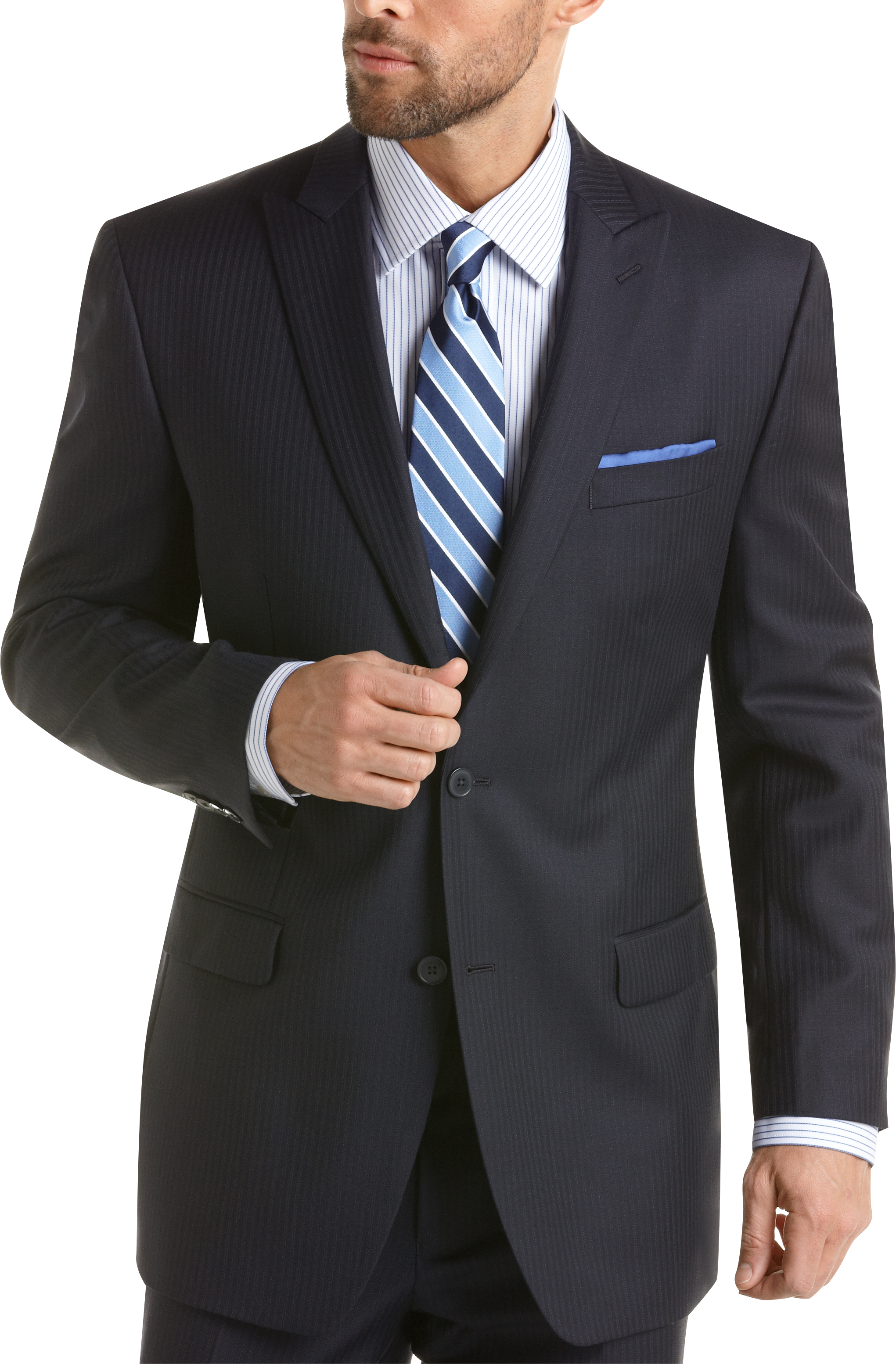 Calvin Klein Navy Multistripe Slim Fit Suit