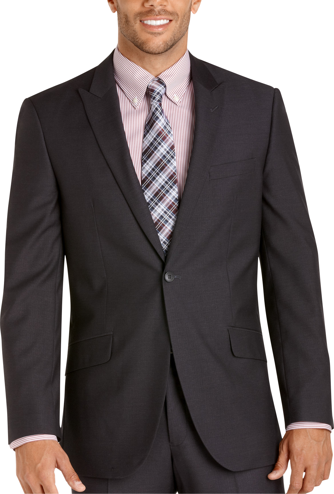 English Laundry Charcoal Stripe Slim Fit Suit