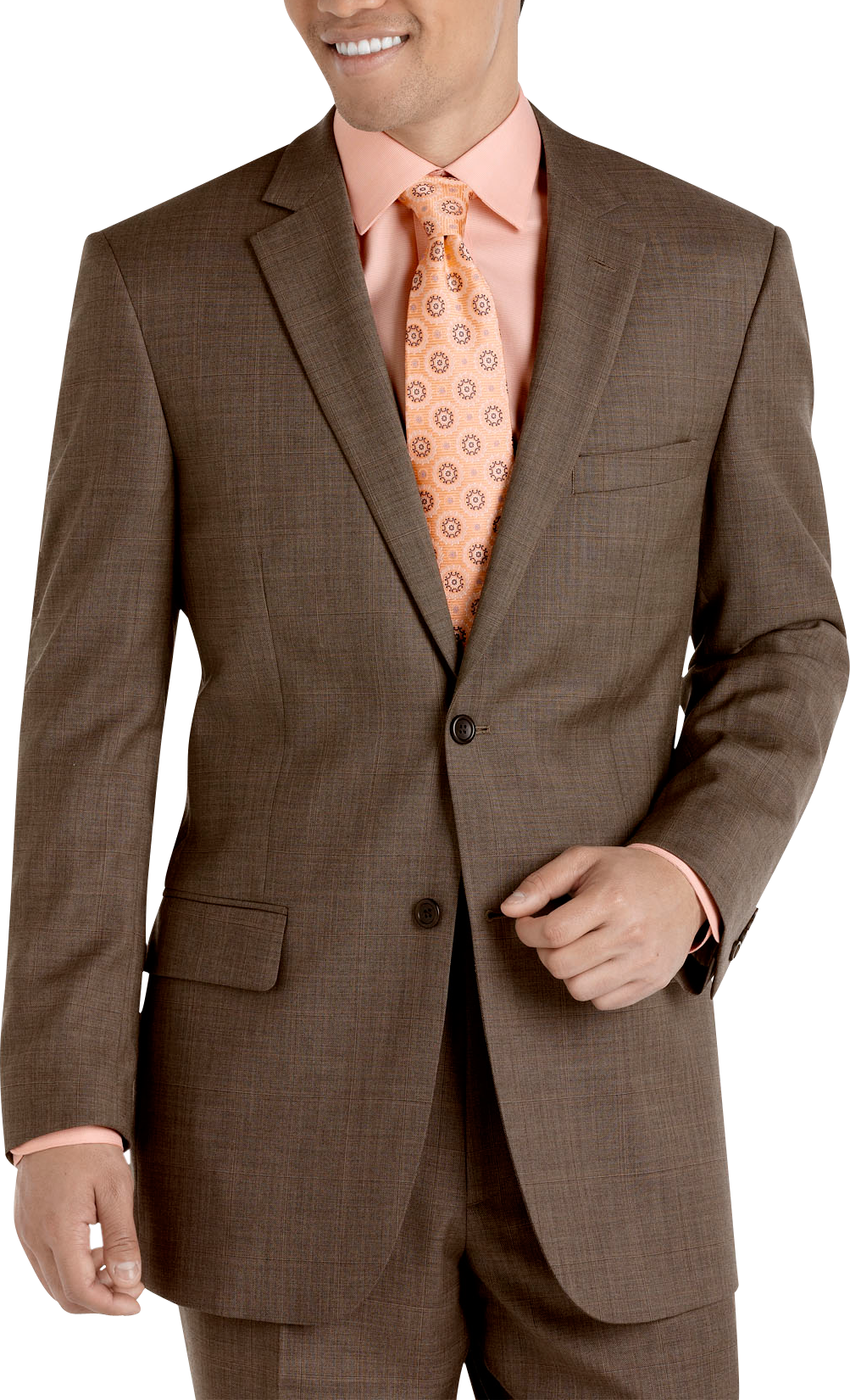 Pronto Uomo Taupe Plaid Suit