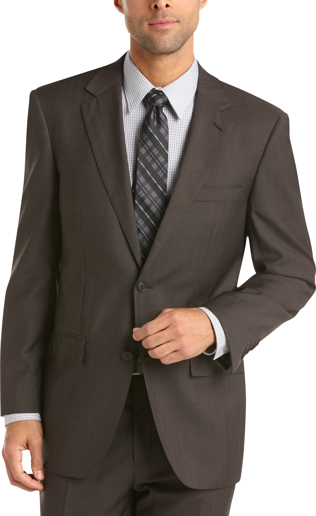 Jhane Barnes Brown Herringbone Suit