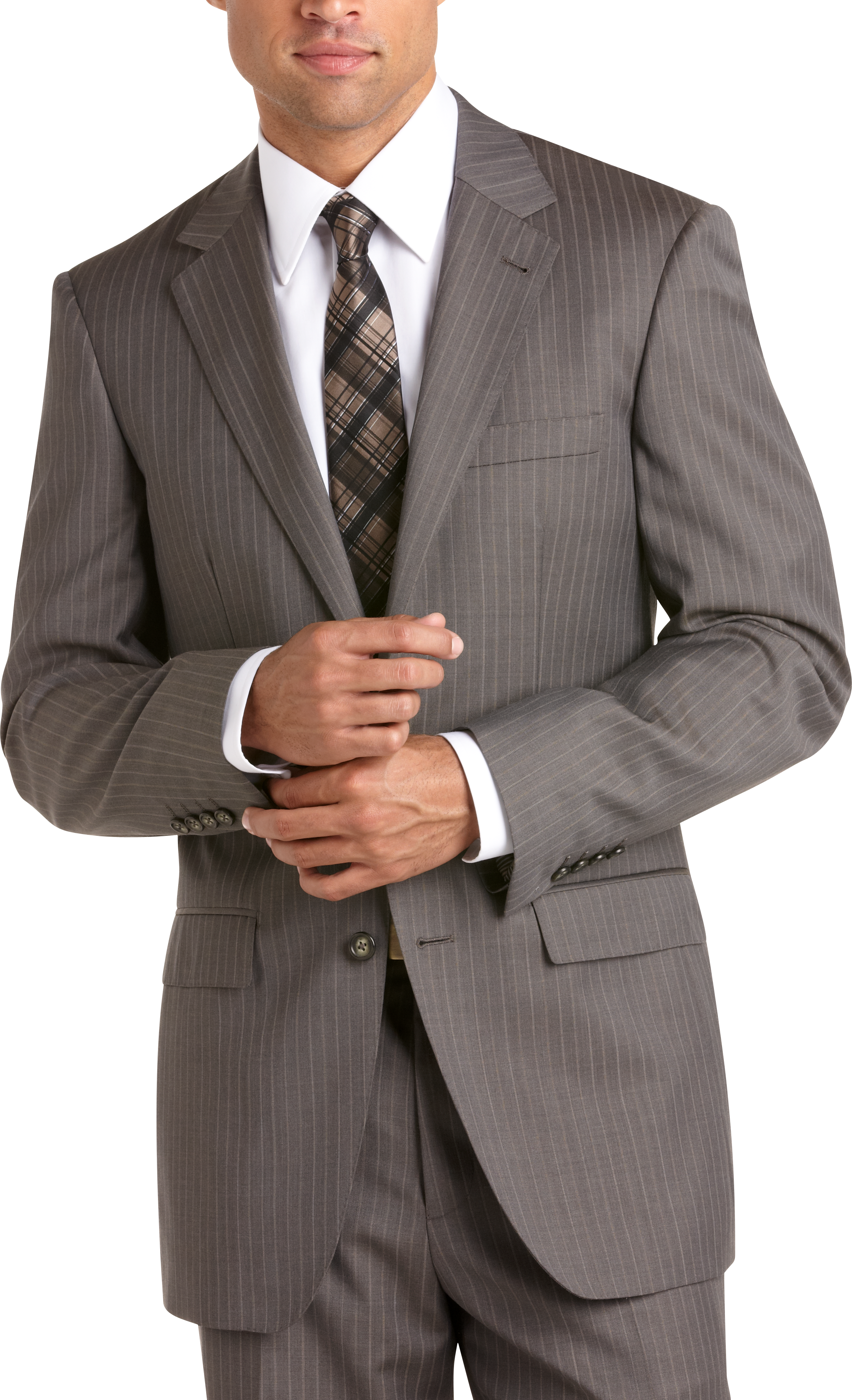 Jhane Barnes Medium Gray Multistripe Suit
