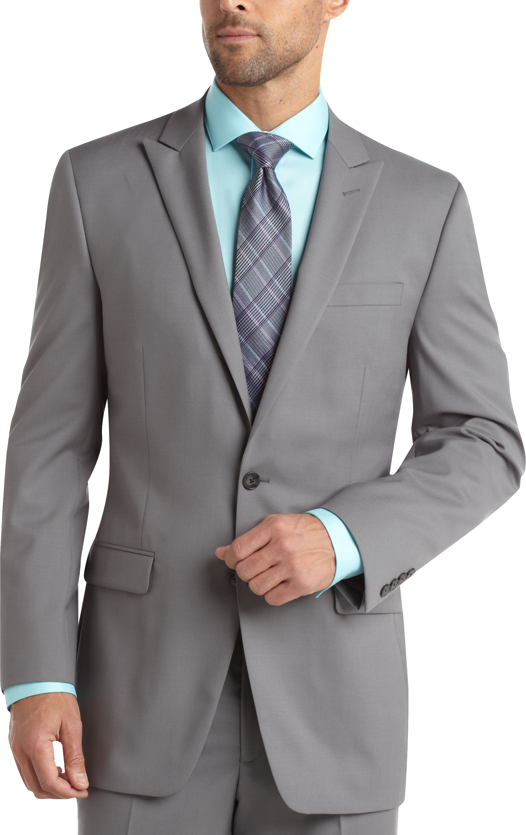 Calvin Klein Light Gray Slim Fit Suit