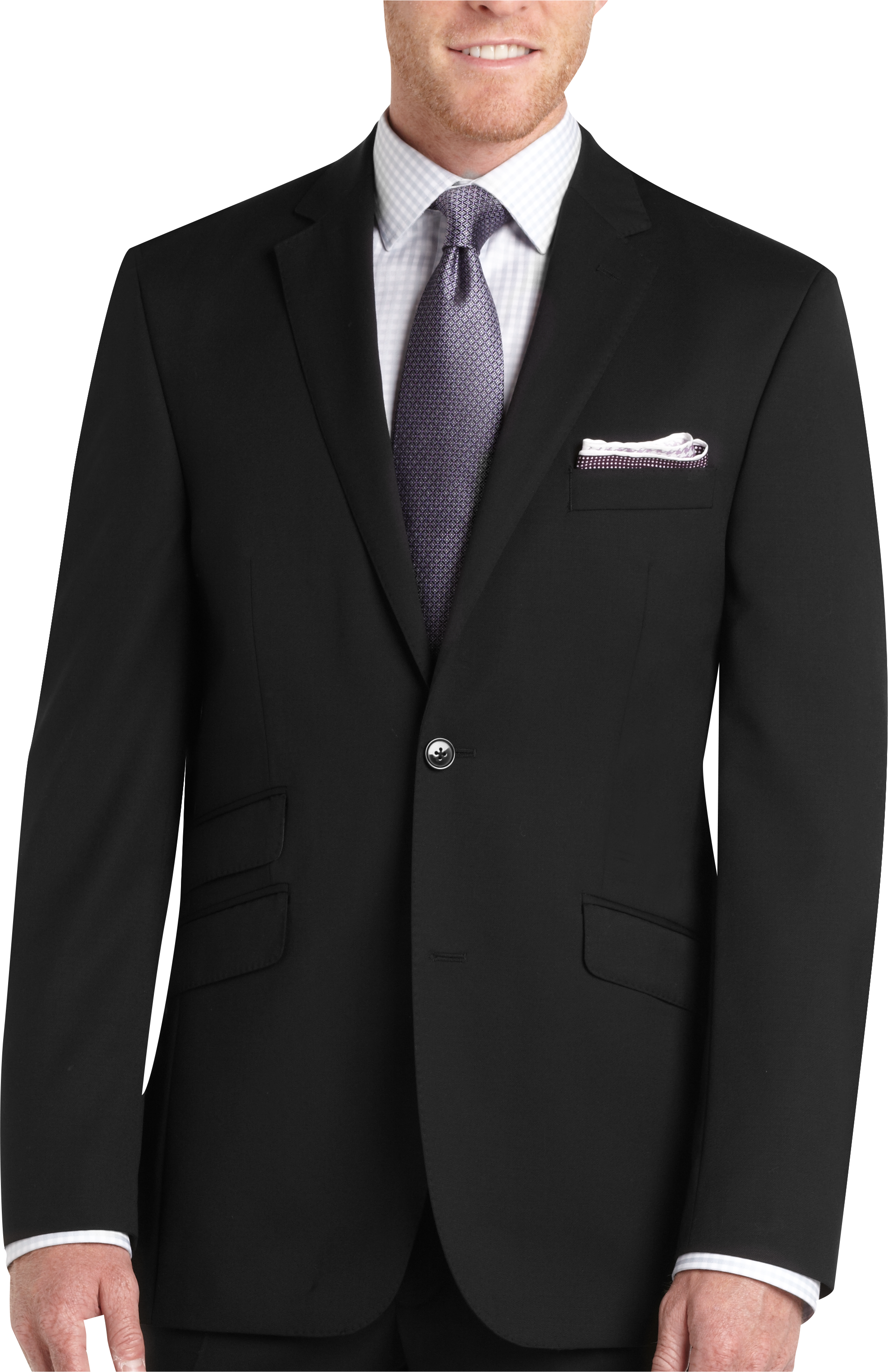 Perry Ellis Black Solid Slim Fit Suit