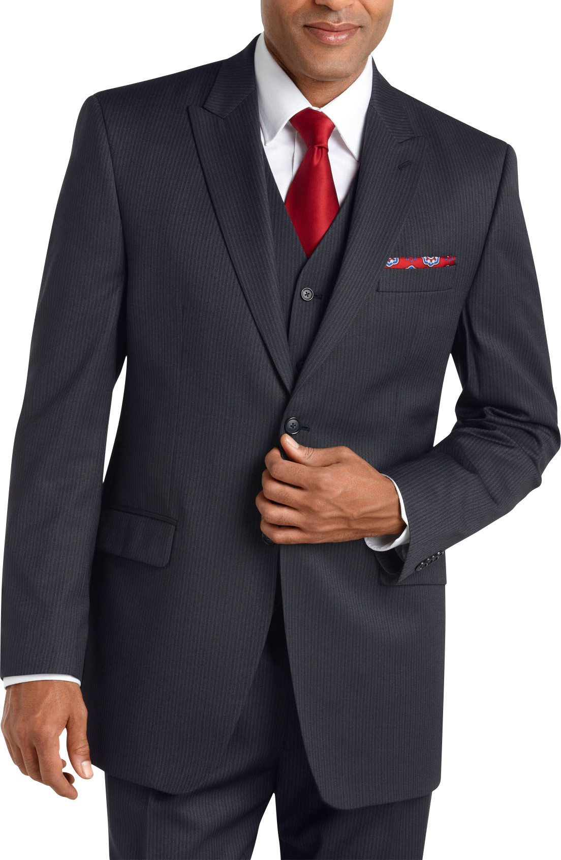 Sean John Blue Multistripe Vested Suit