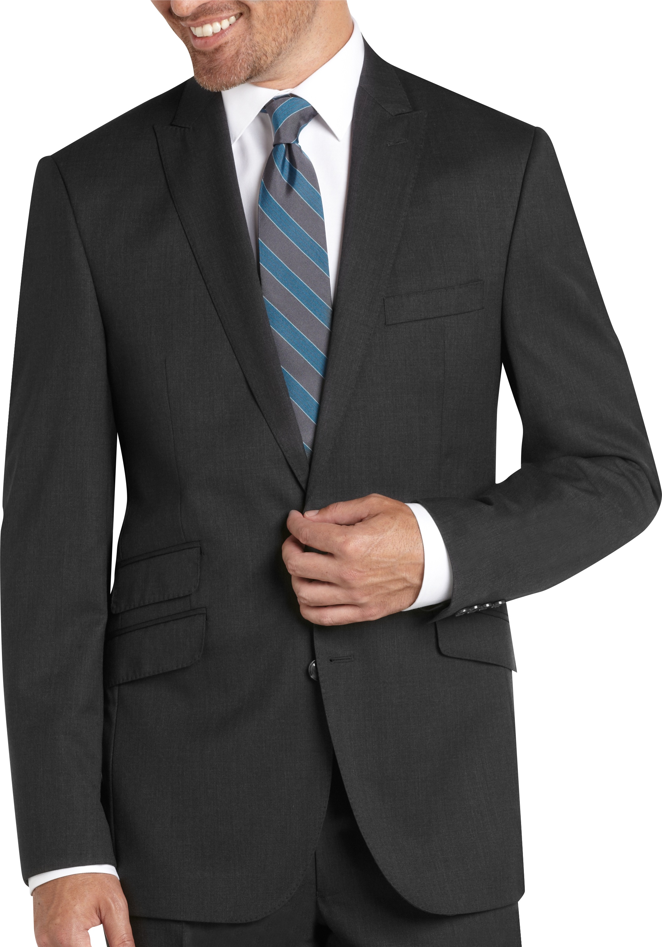 Perry Ellis Portfolio Charcoal Slim Fit Suit