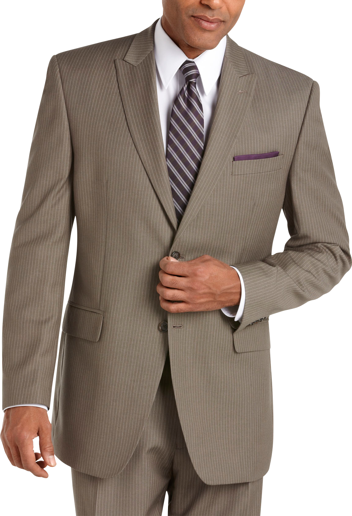 Sean John Taupe Stripe Suit