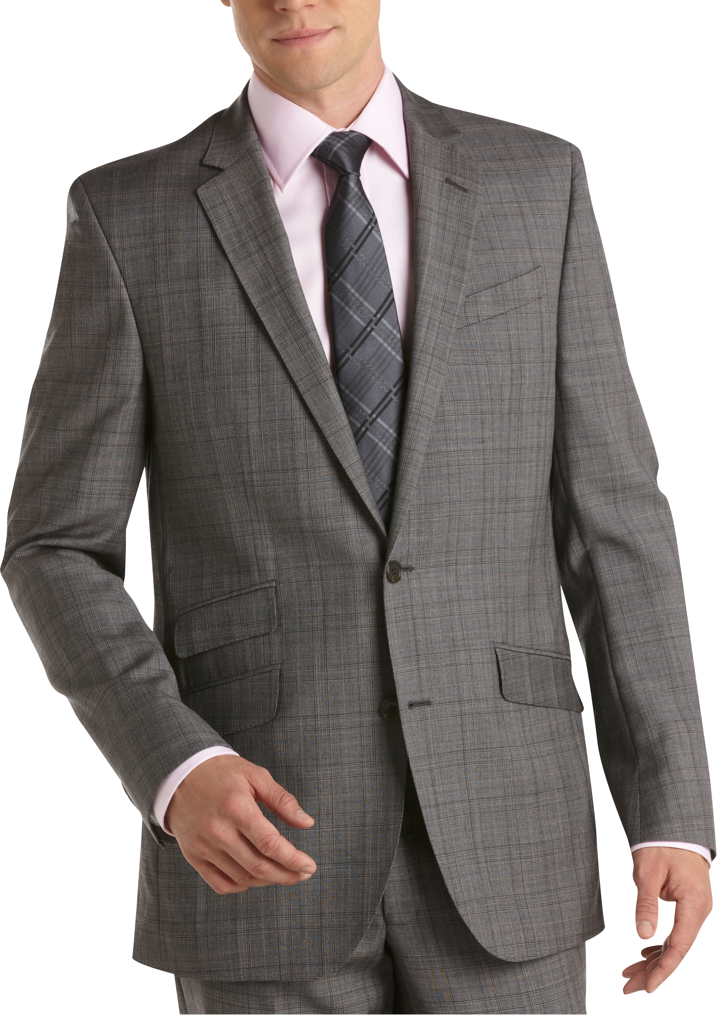 Kenneth Cole New York Gray Plaid Modern Fit Suit