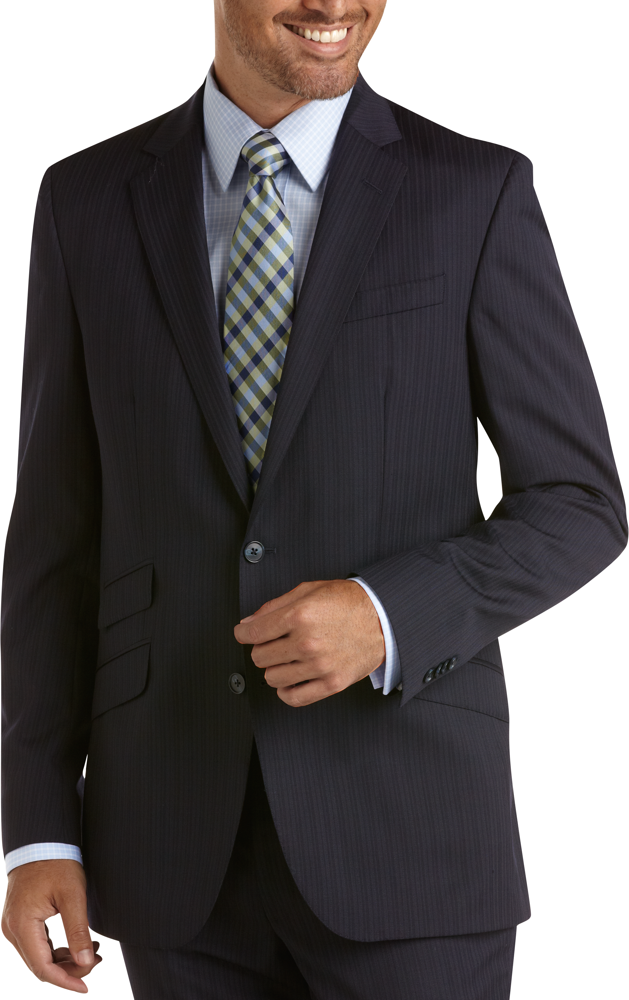 Kenneth Cole New York Navy Multistripe Modern Fit Suit