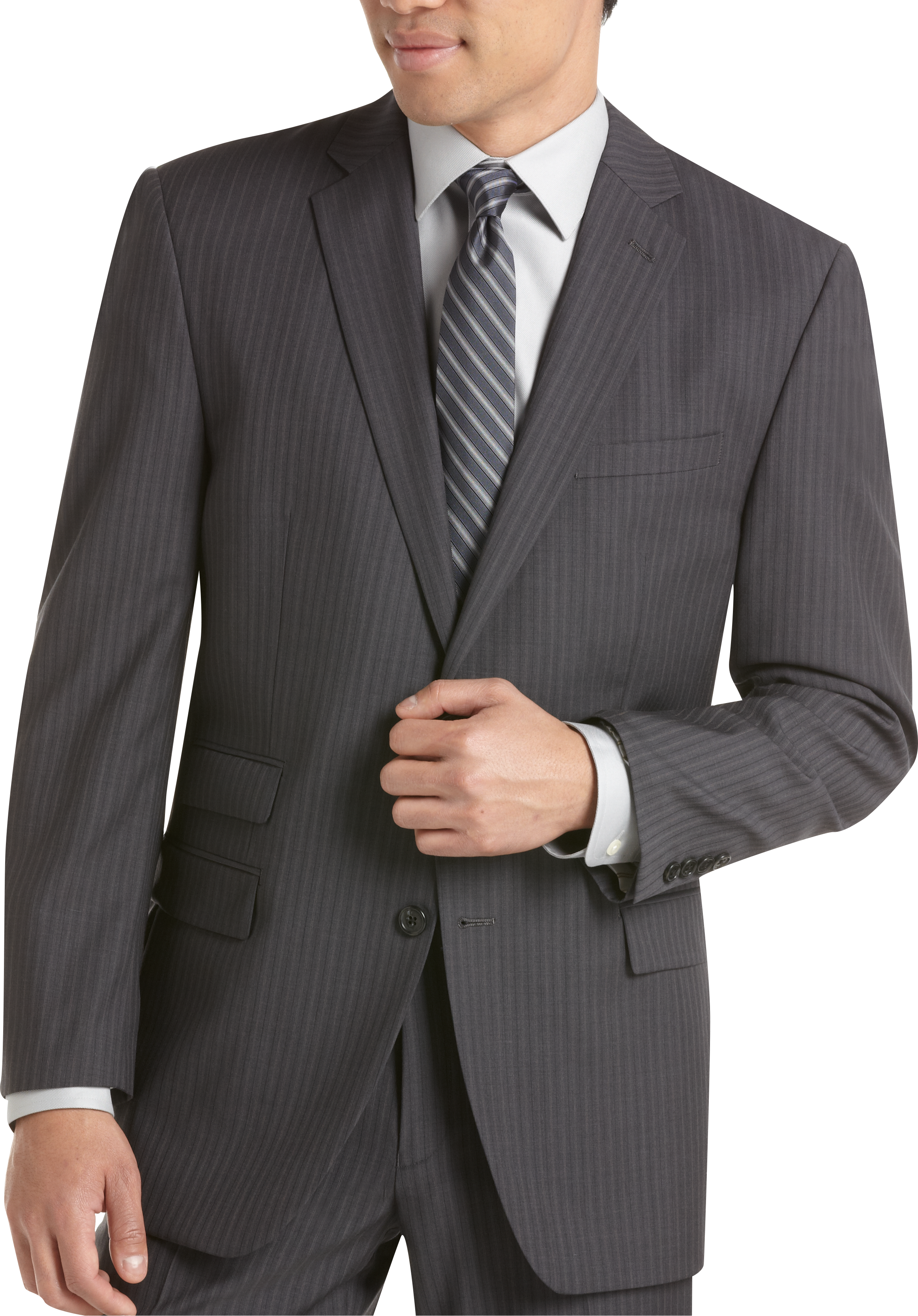 Joseph Abboud Gray Multistripe Slim Fit Suit
