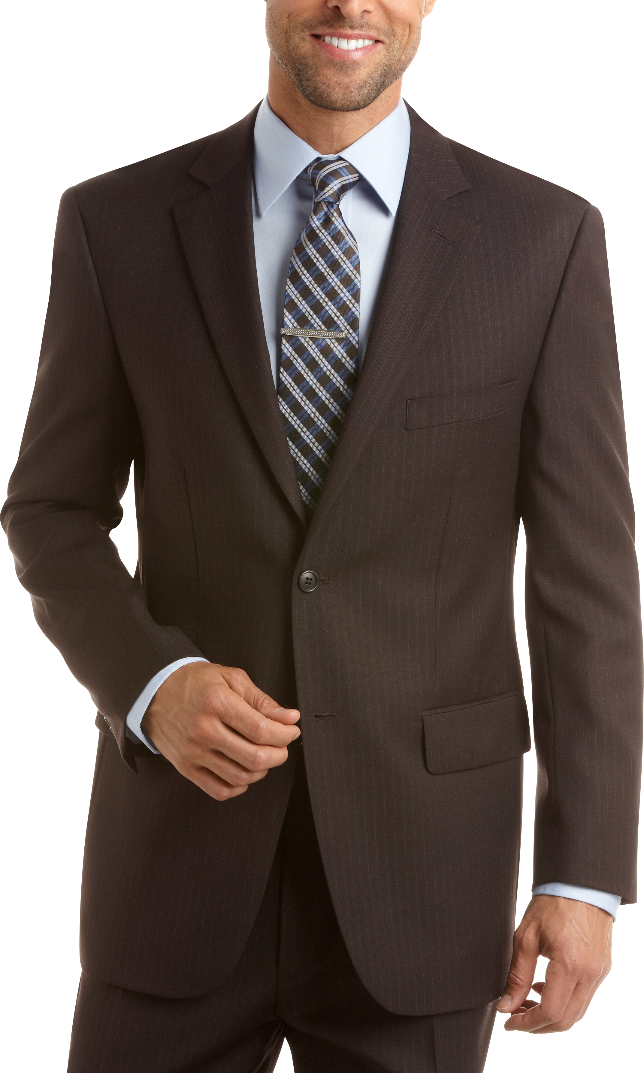 Wilke Rodriguez Brown Stripe Modern Fit Suit