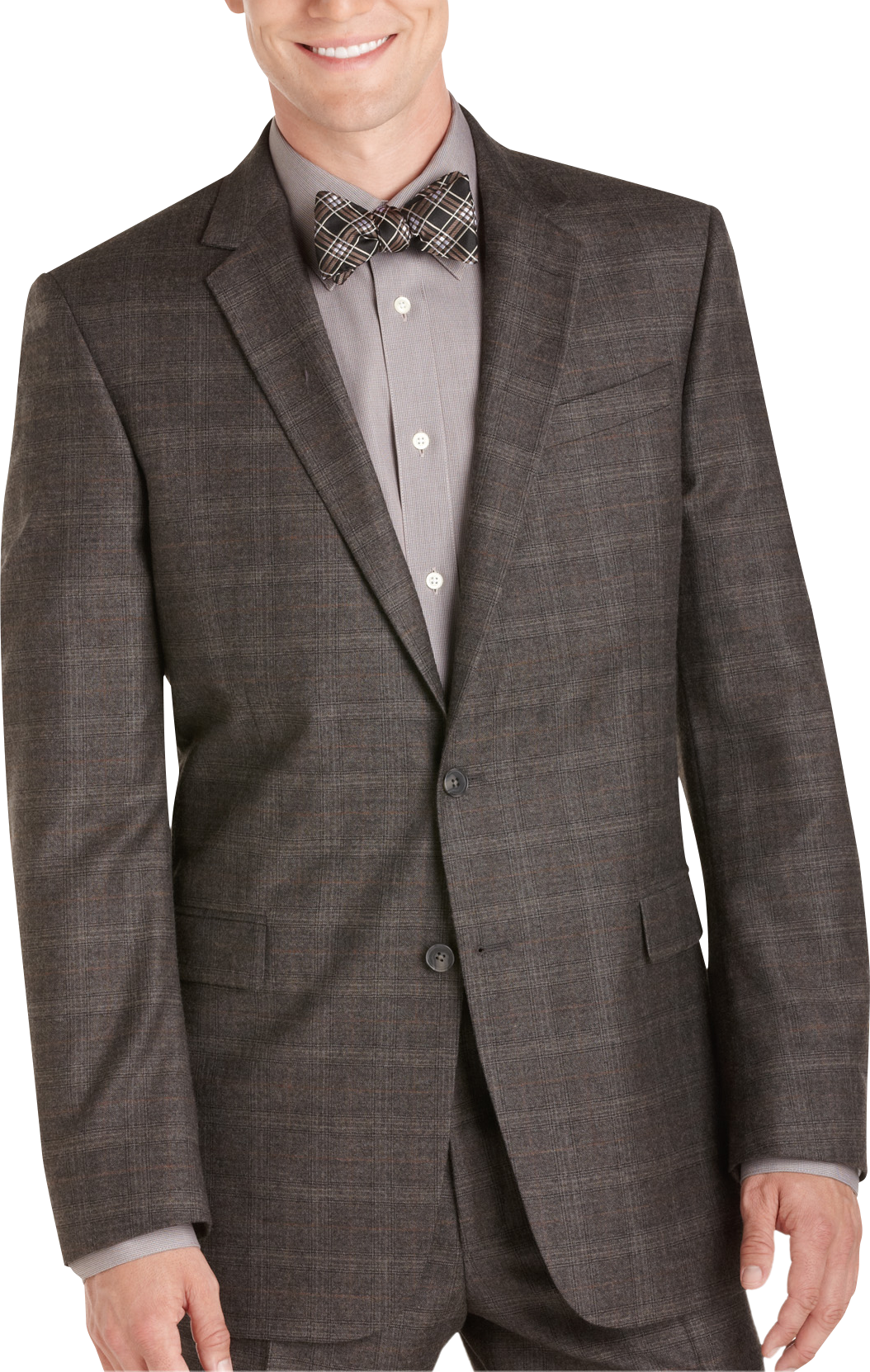 Kenneth Cole Taupe Plaid Suit