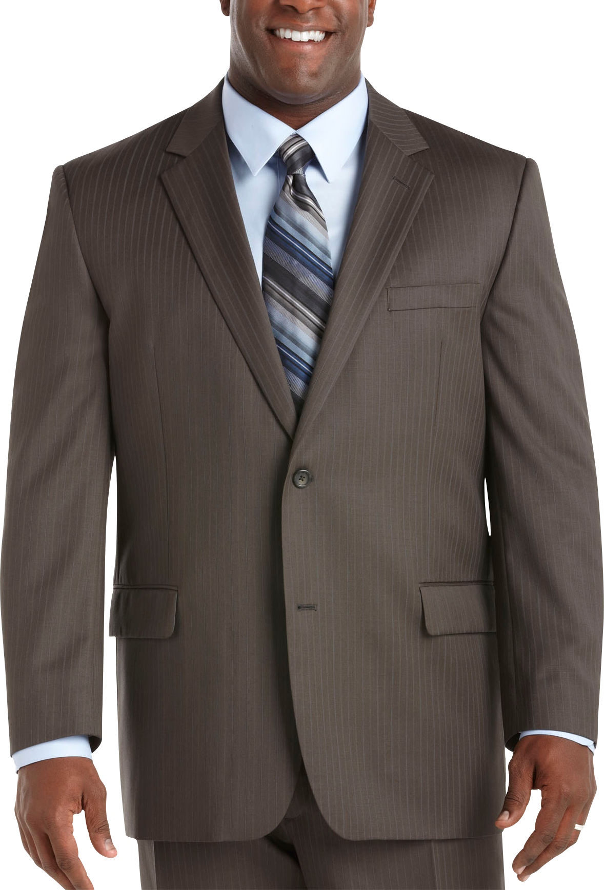 Joseph & Feiss Taupe Multistripe Portly Fit Suit