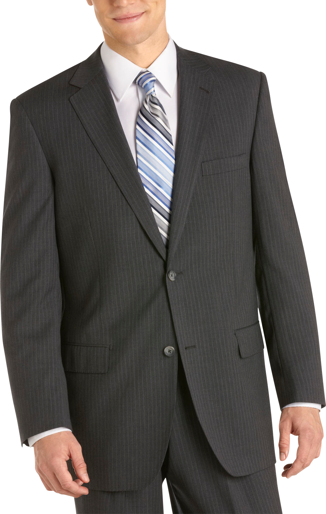 Joseph & Feiss Gold Portly Suit, Gray Stripe