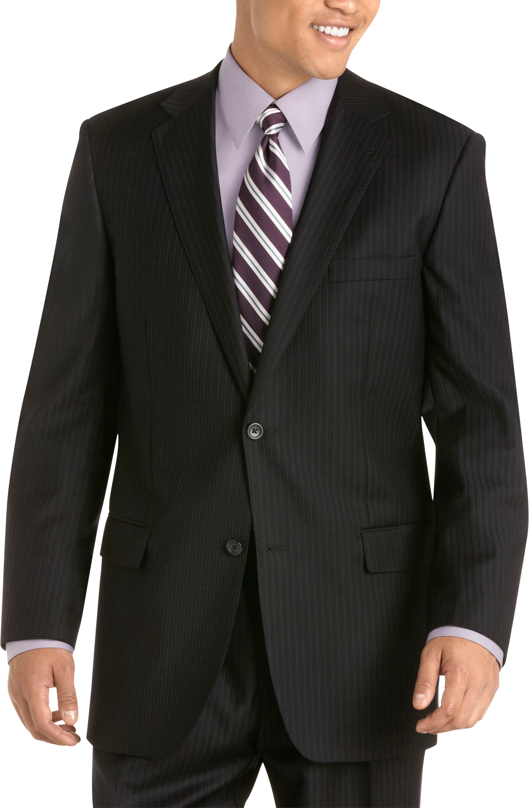 Joseph & Feiss Gold Portly Suit, Navy Multistripe