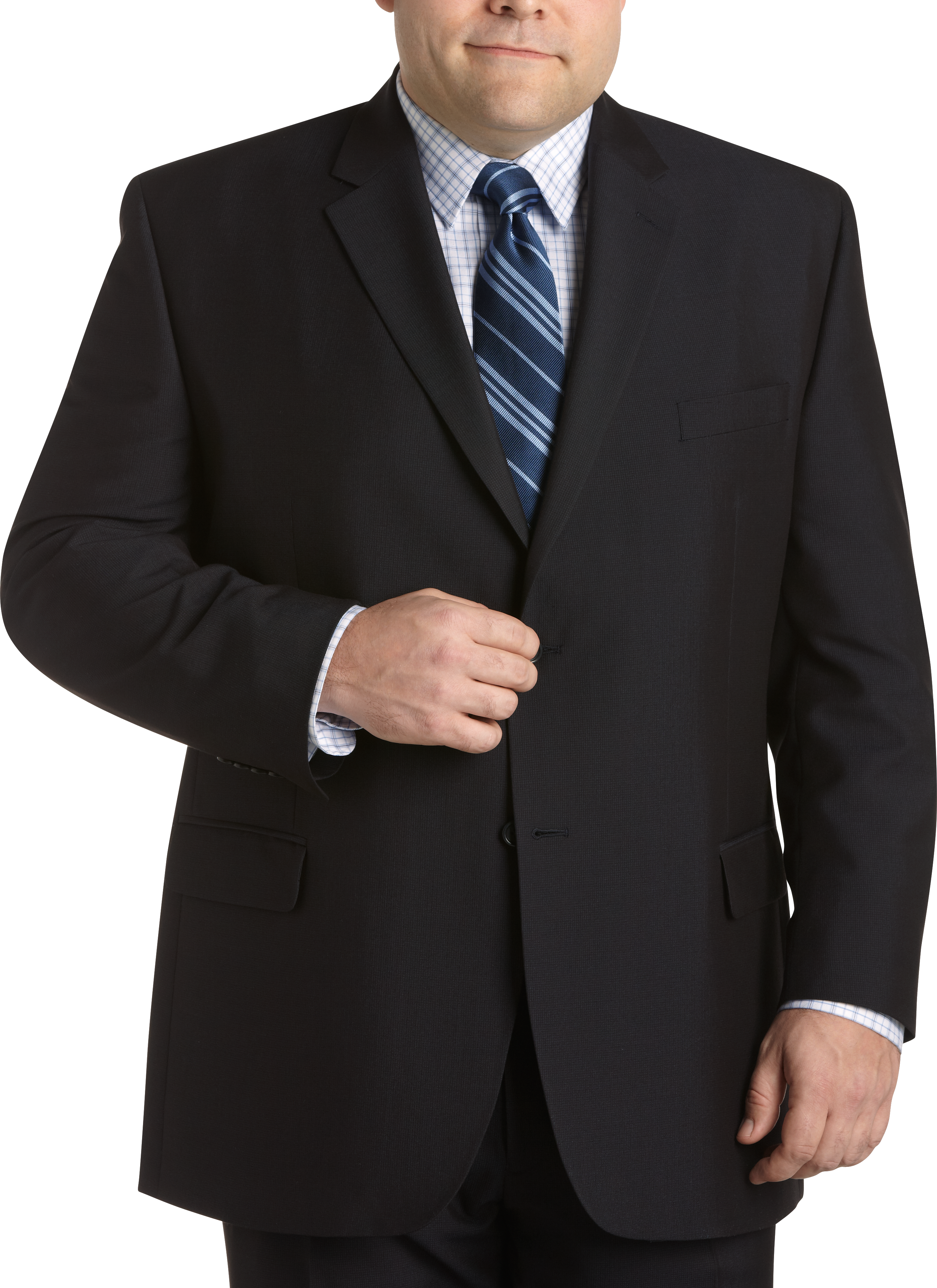 Michael Kors Navy Check Portly Suit
