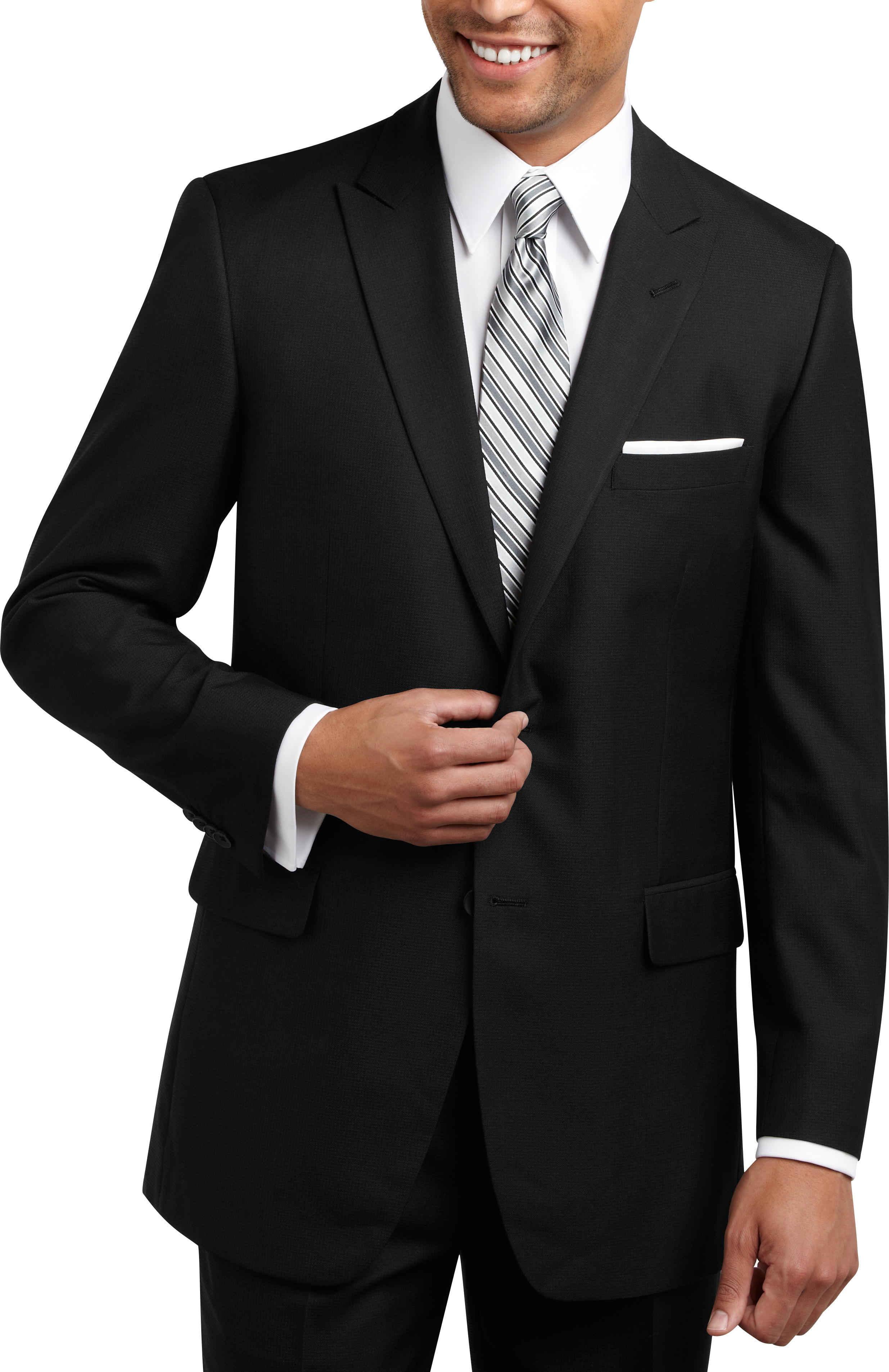 Perry Ellis Portfolio Black Check Slim Fit Suit