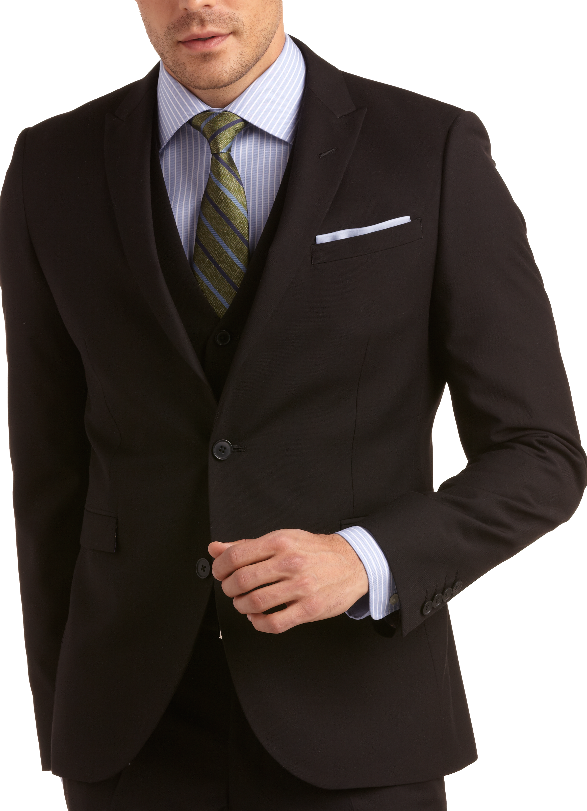 Alta Moda Black Vested Extreme Slim Fit Suit