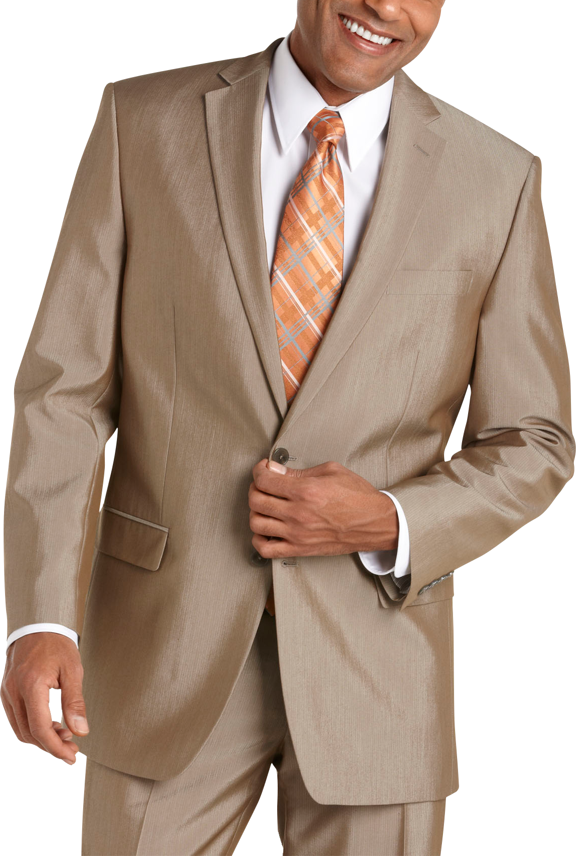 Calvin Klein Tan Stripe Slim Fit Suit