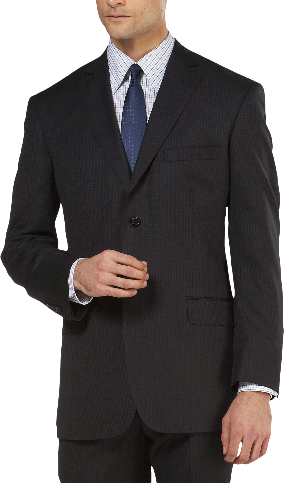 Pronto Uomo Platinum Suit, Black Stripe
