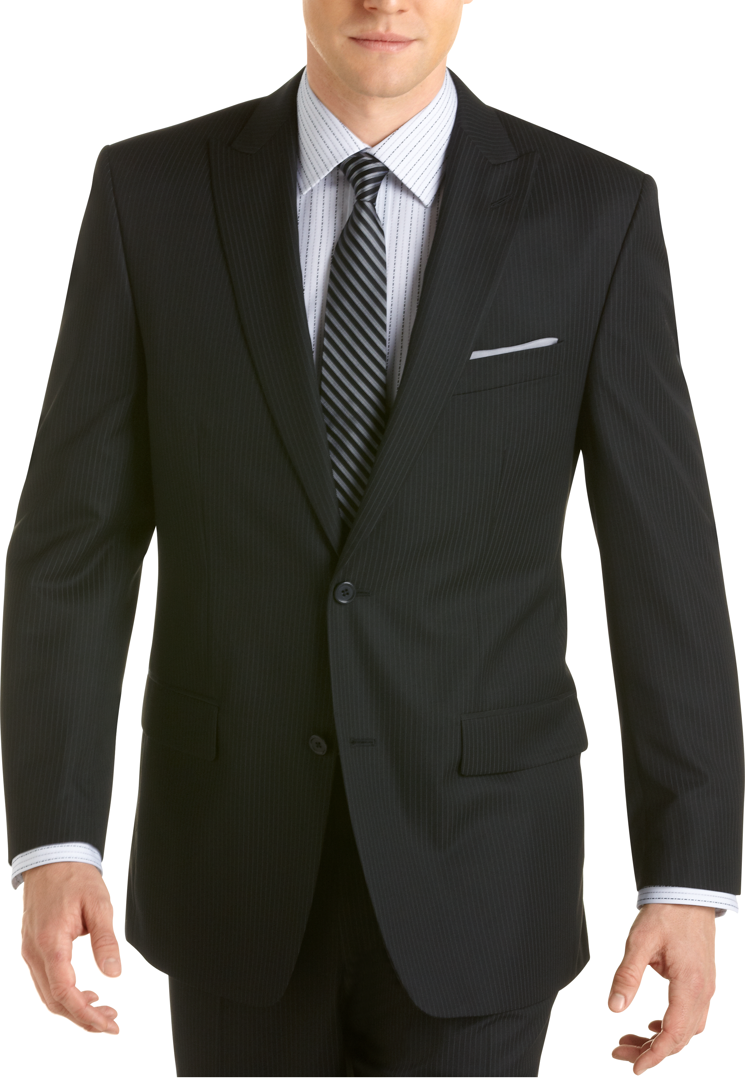 Michael Kors Black Stripe Trim Fit Suit