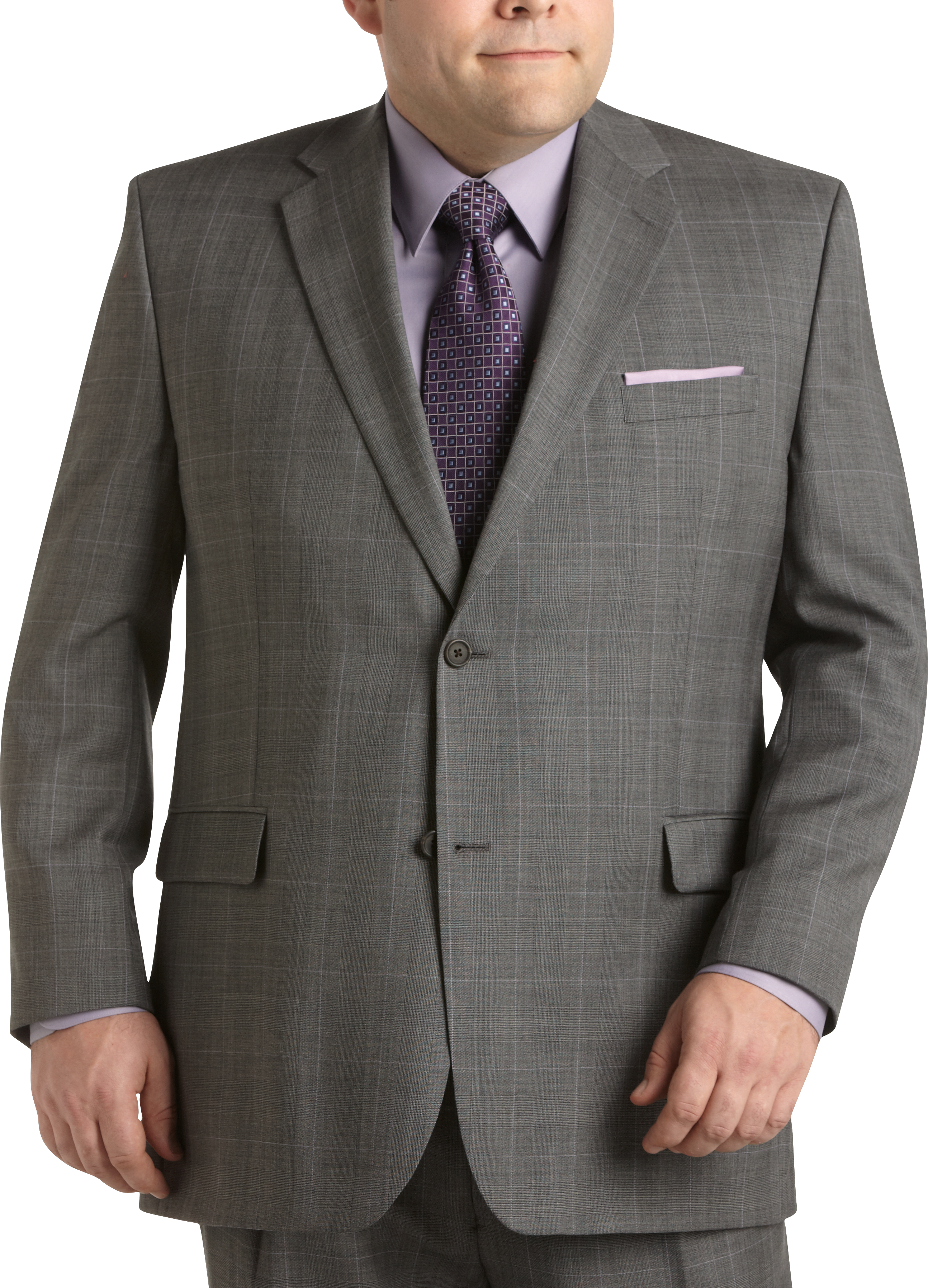 Lauren By Ralph Lauren Portly Charcoal Plaid Suit