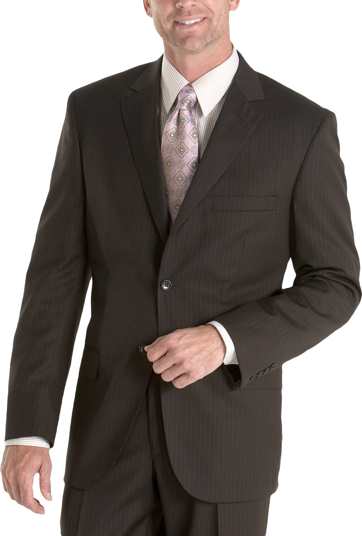 Pronto Uomo Platinum Suit, Brown Multistripe