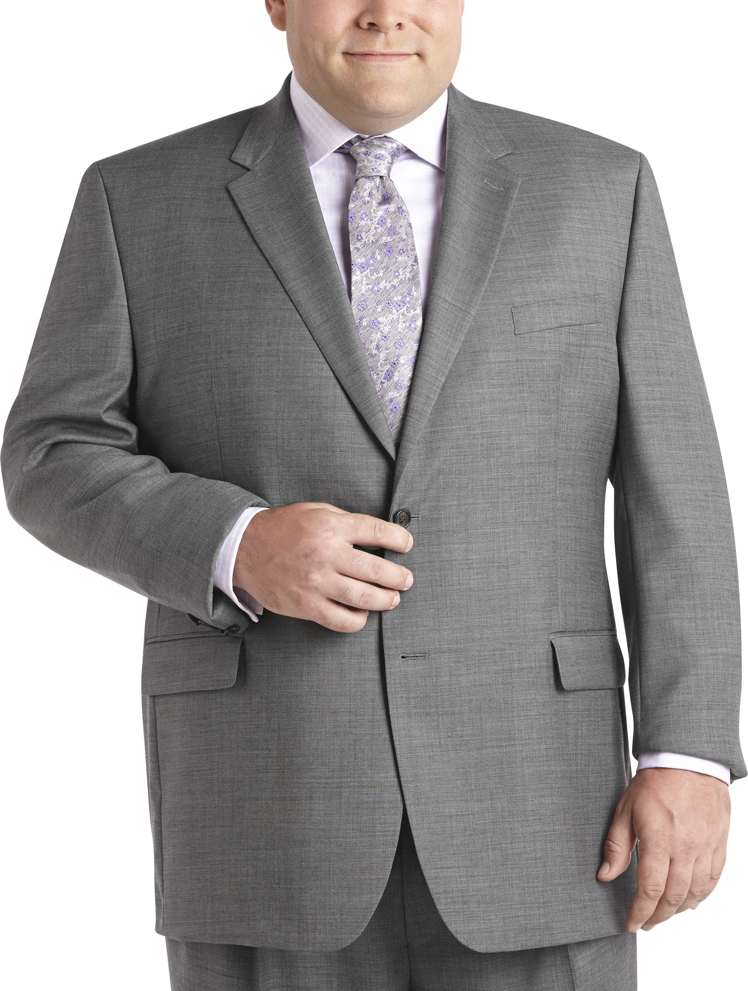 Lauren by Ralph Lauren Gray Sharkskin Portly Fit Suit