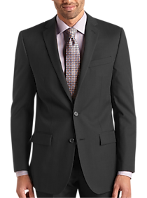 Egara Charcoal Stripe Slim Fit Suit Separates Coat