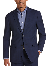 Tommy Hilfiger Blue Plaid Slim Fit Suit