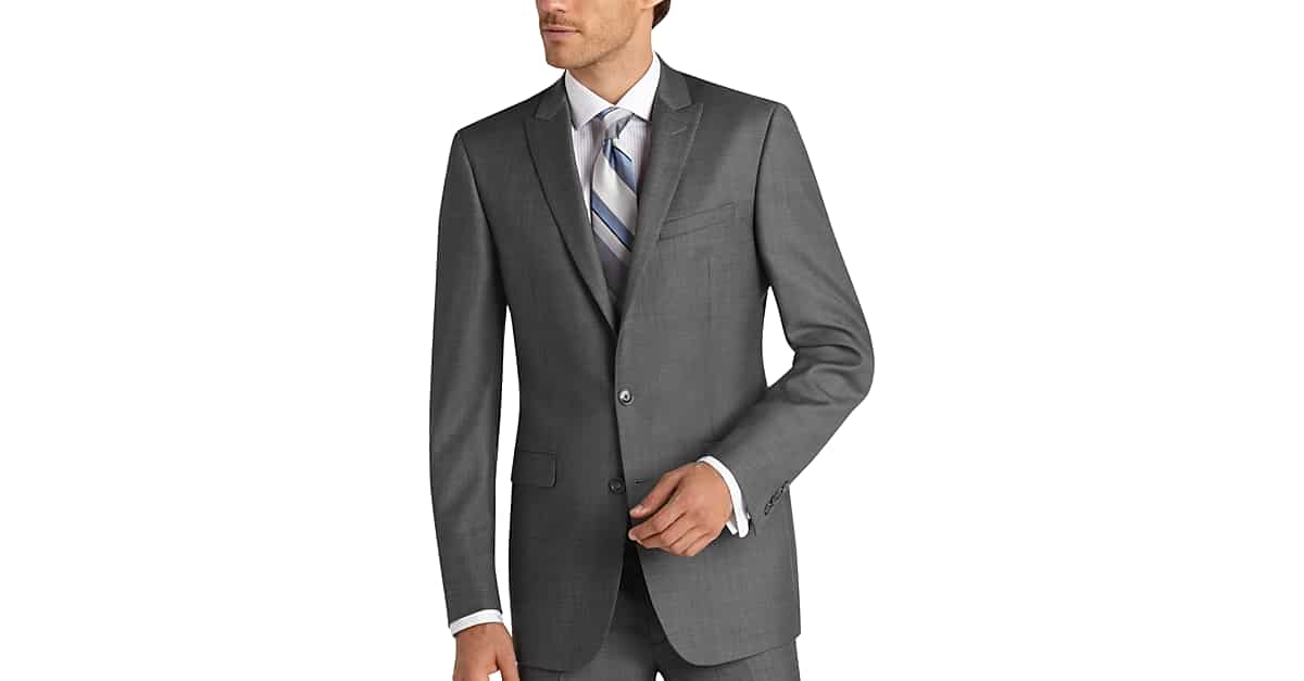 Calvin Klein Gray Sharkskin Extreme Slim Fit Suit Men's Slim Fit