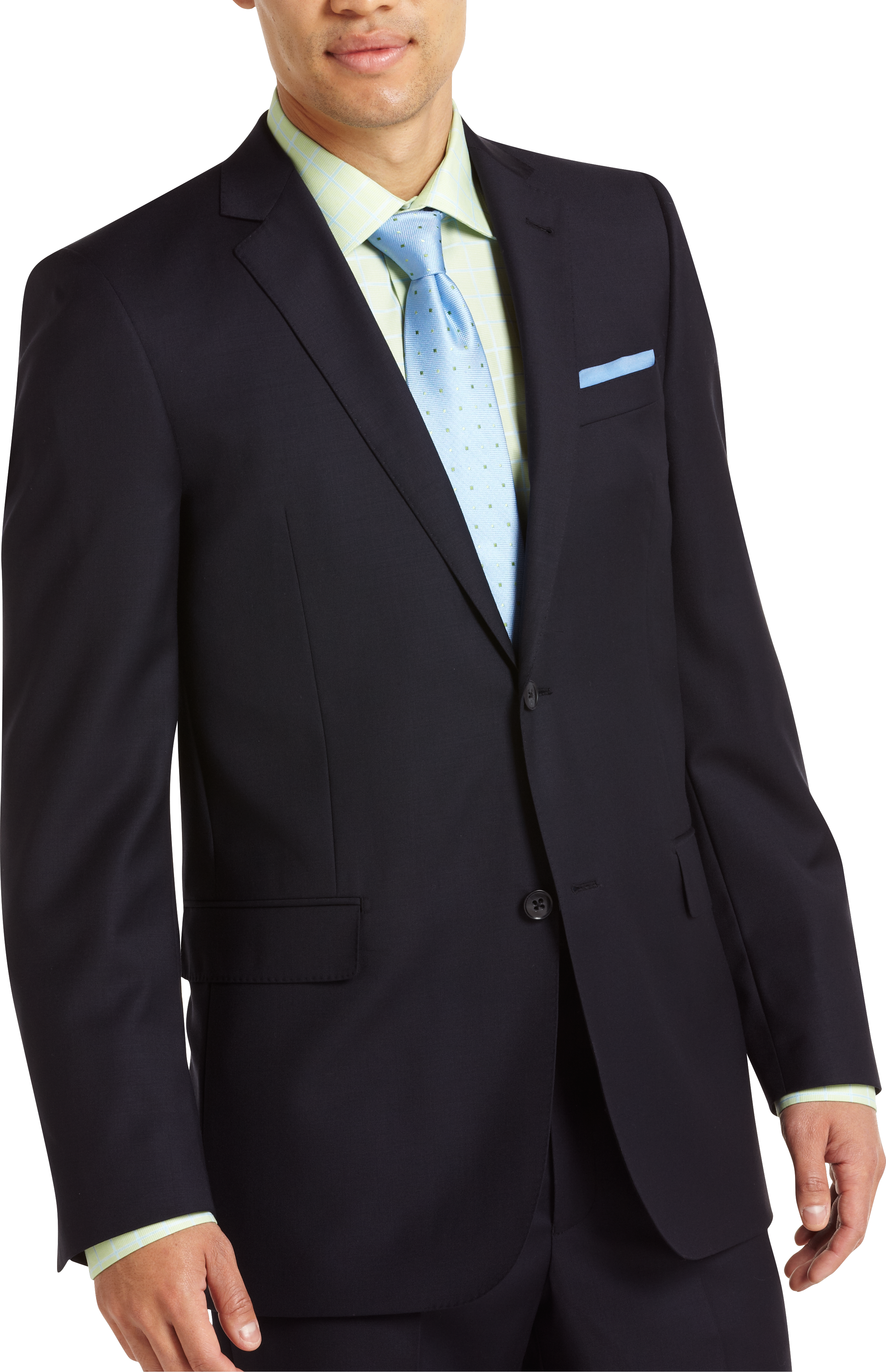 Jhane Barnes Navy Blue Slim Fit Suit