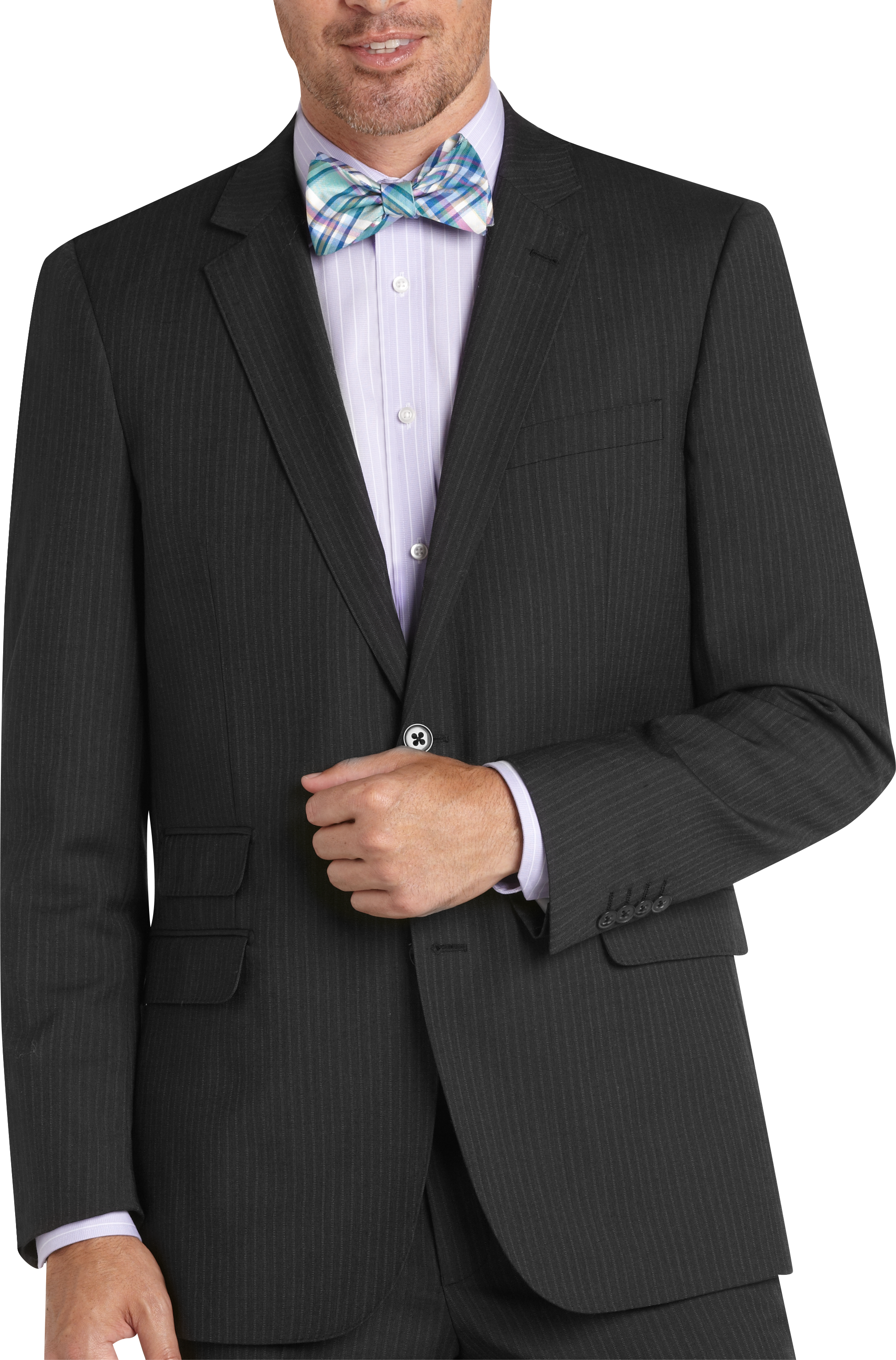 Jhane Barnes Charcoal Stripe Slim Fit Suit