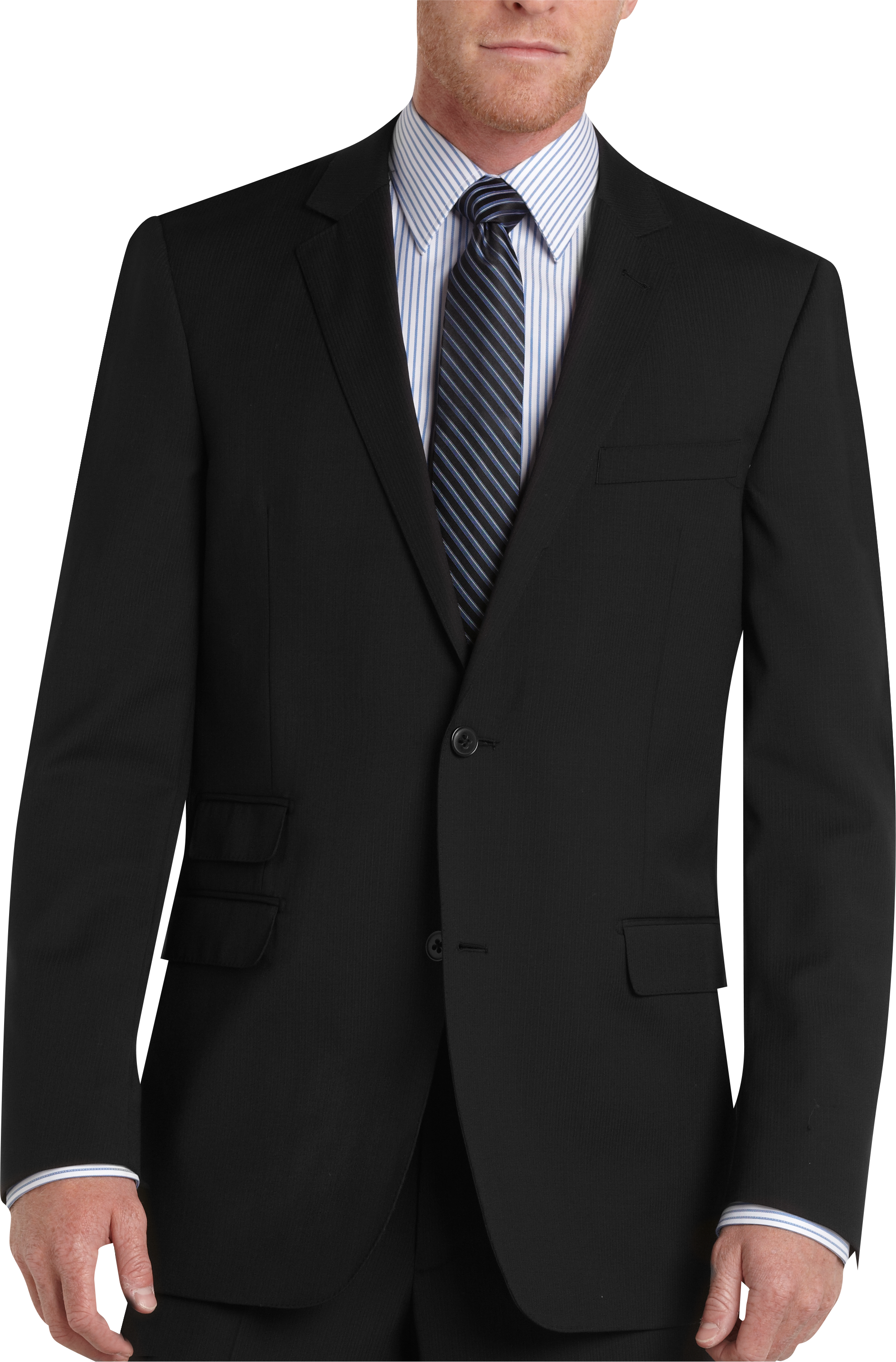 Jhane Barnes Black Multistripe Slim Fit Suit