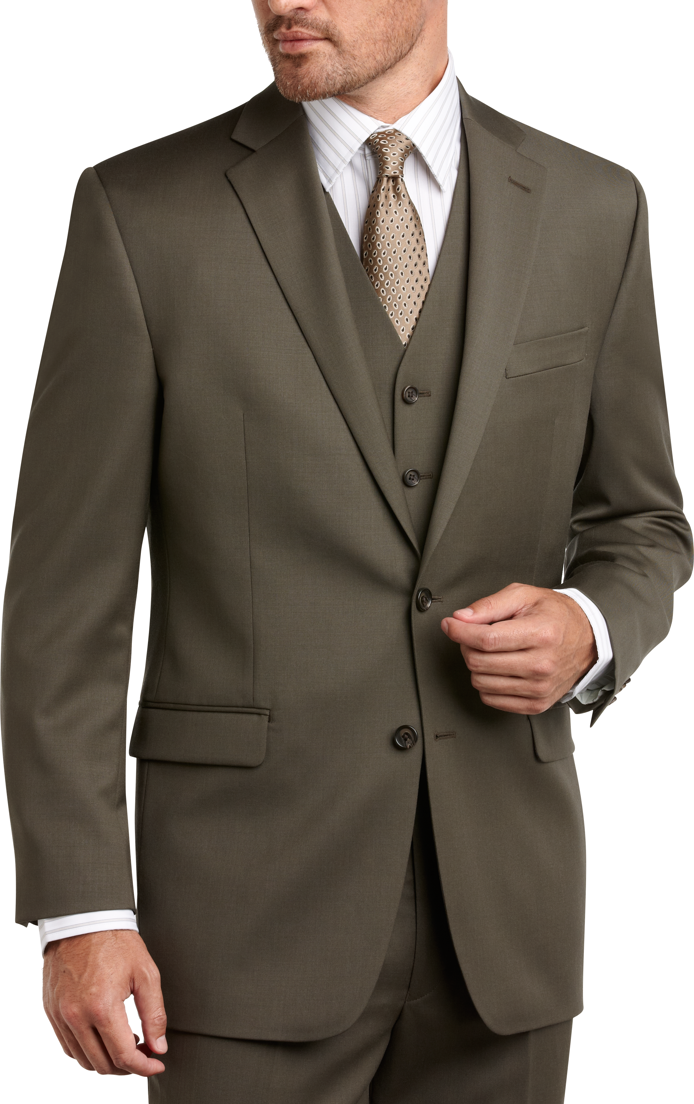 Lauren by Ralph Lauren Olive Vested Suit