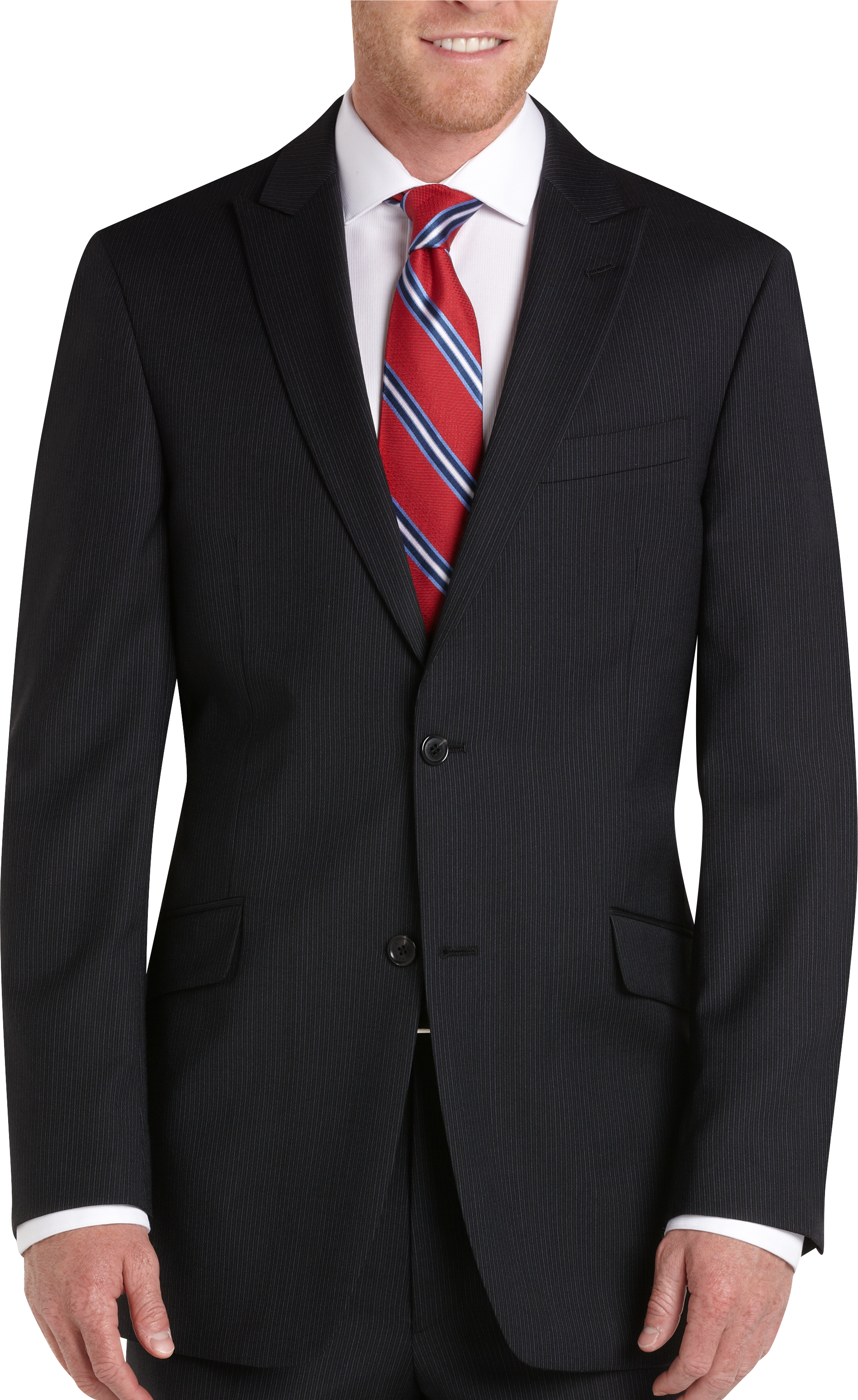 Tommy Hilfiger Black Multistripe Slim Fit Suit