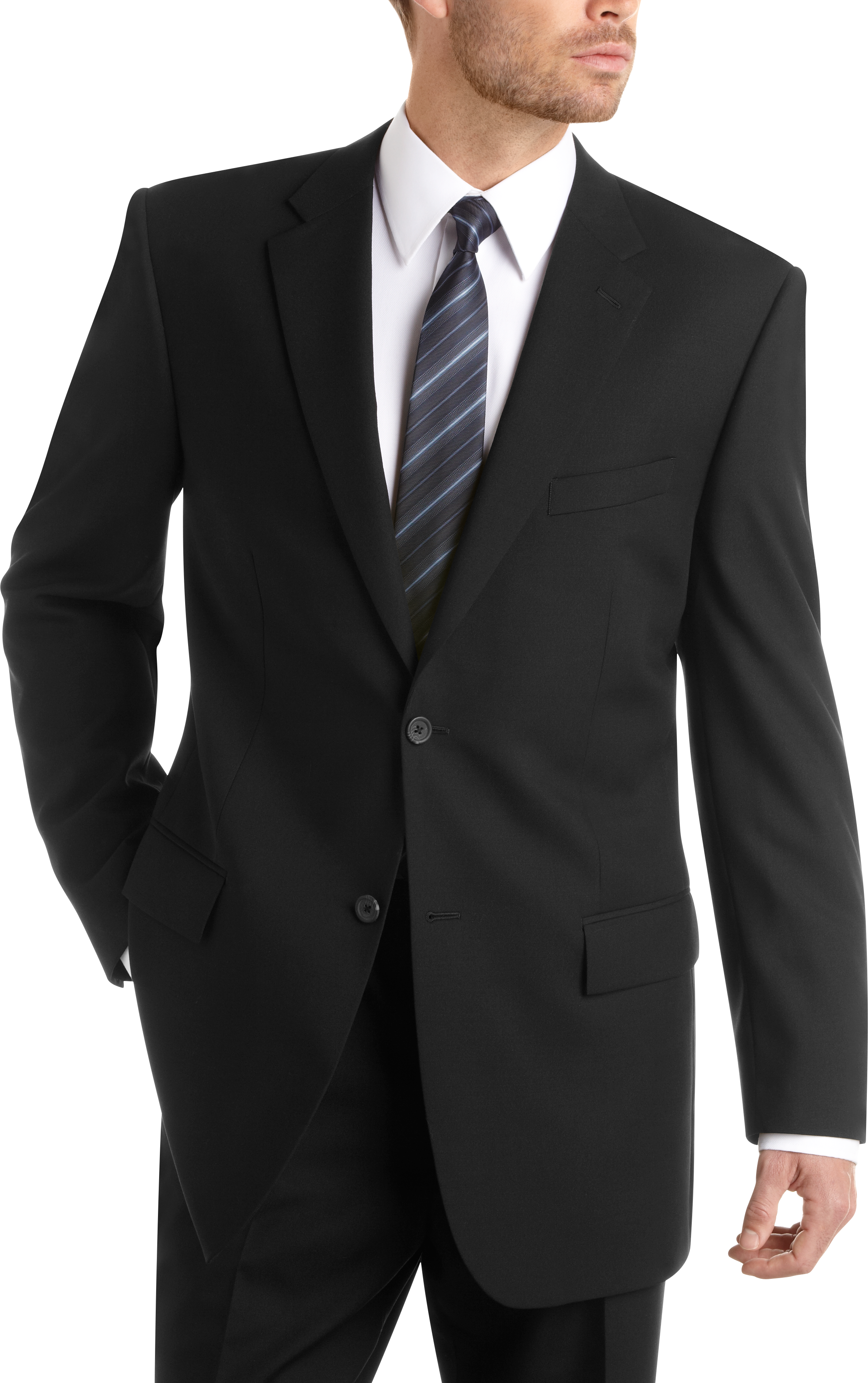 Pronto Uomo Platinum Traveller Suit, Black Solid