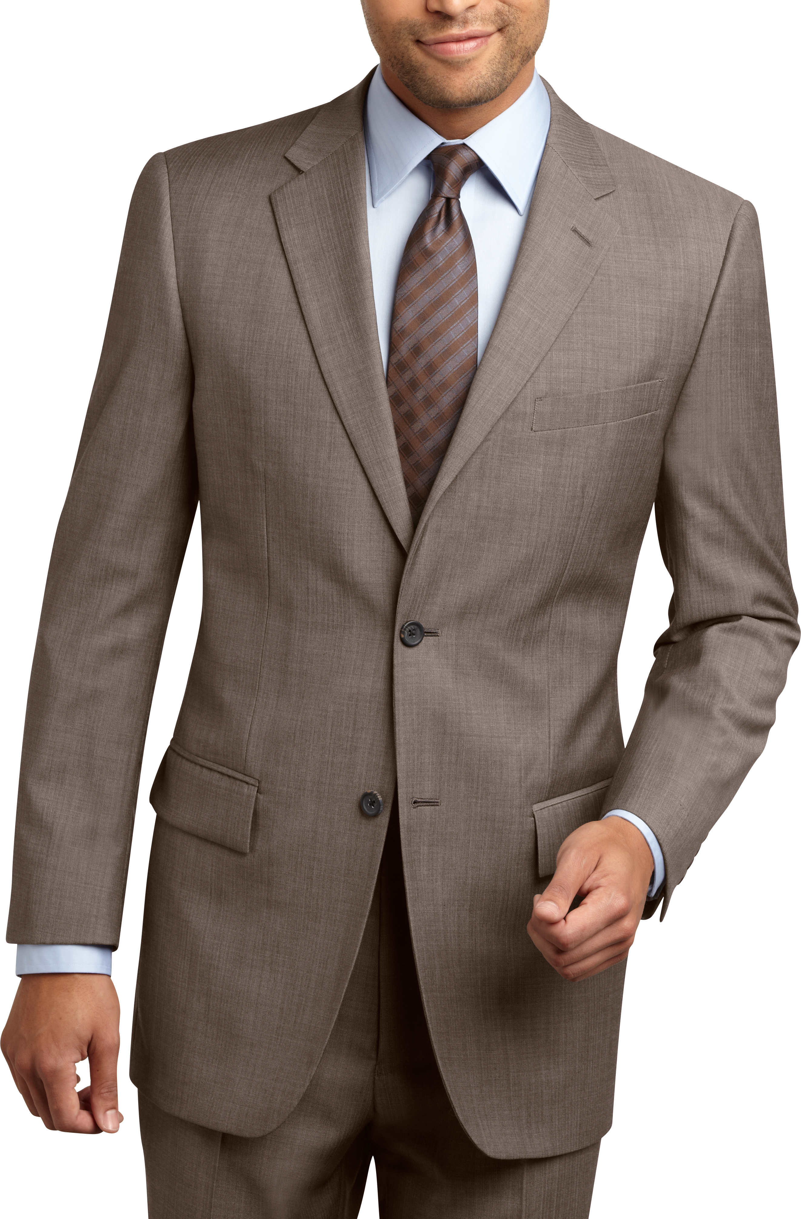Pronto Uomo Platinum Traveller Suit, Taupe Herringbone