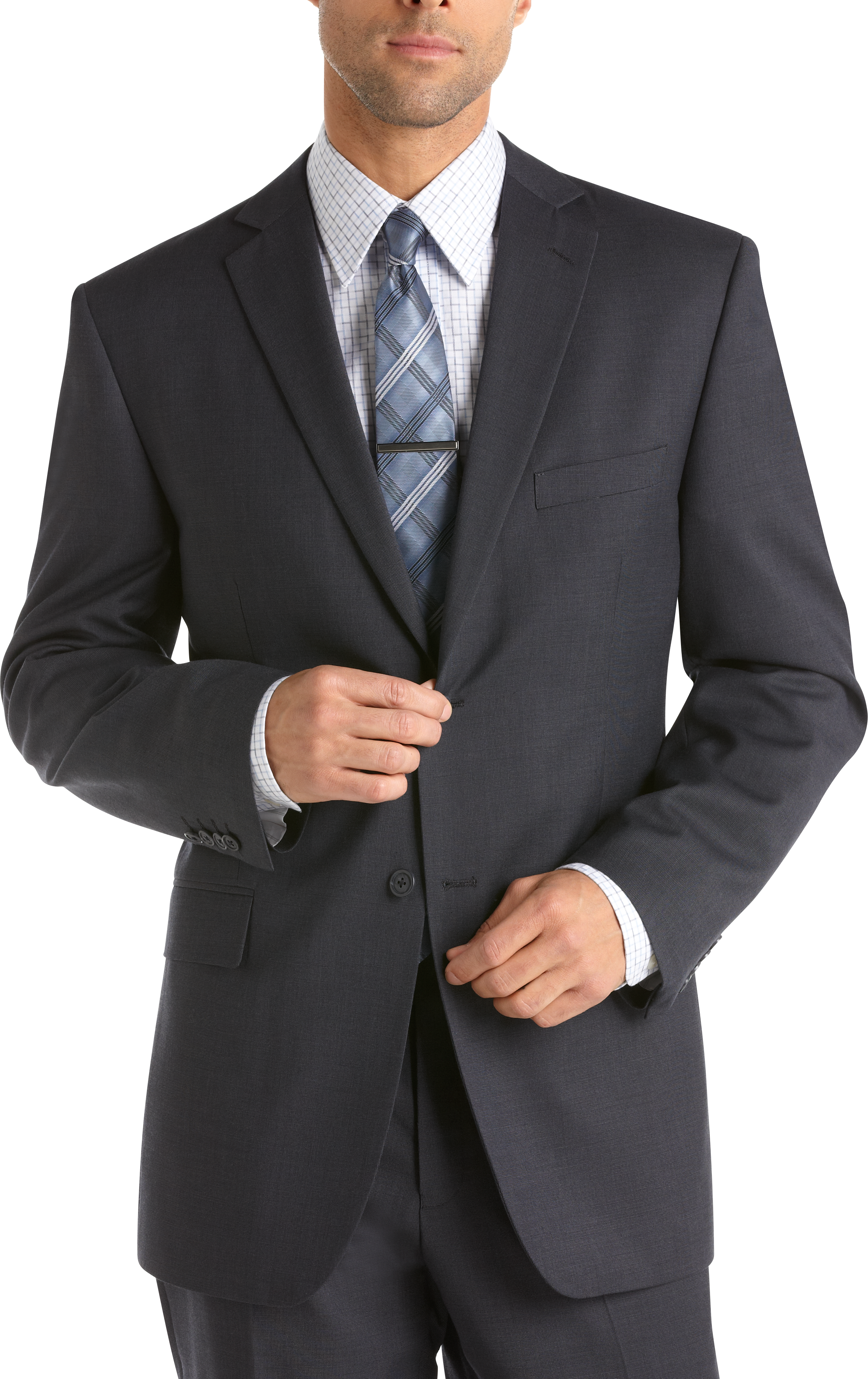Wilke Rodriguez Blue Tic Modern-Fit Suit