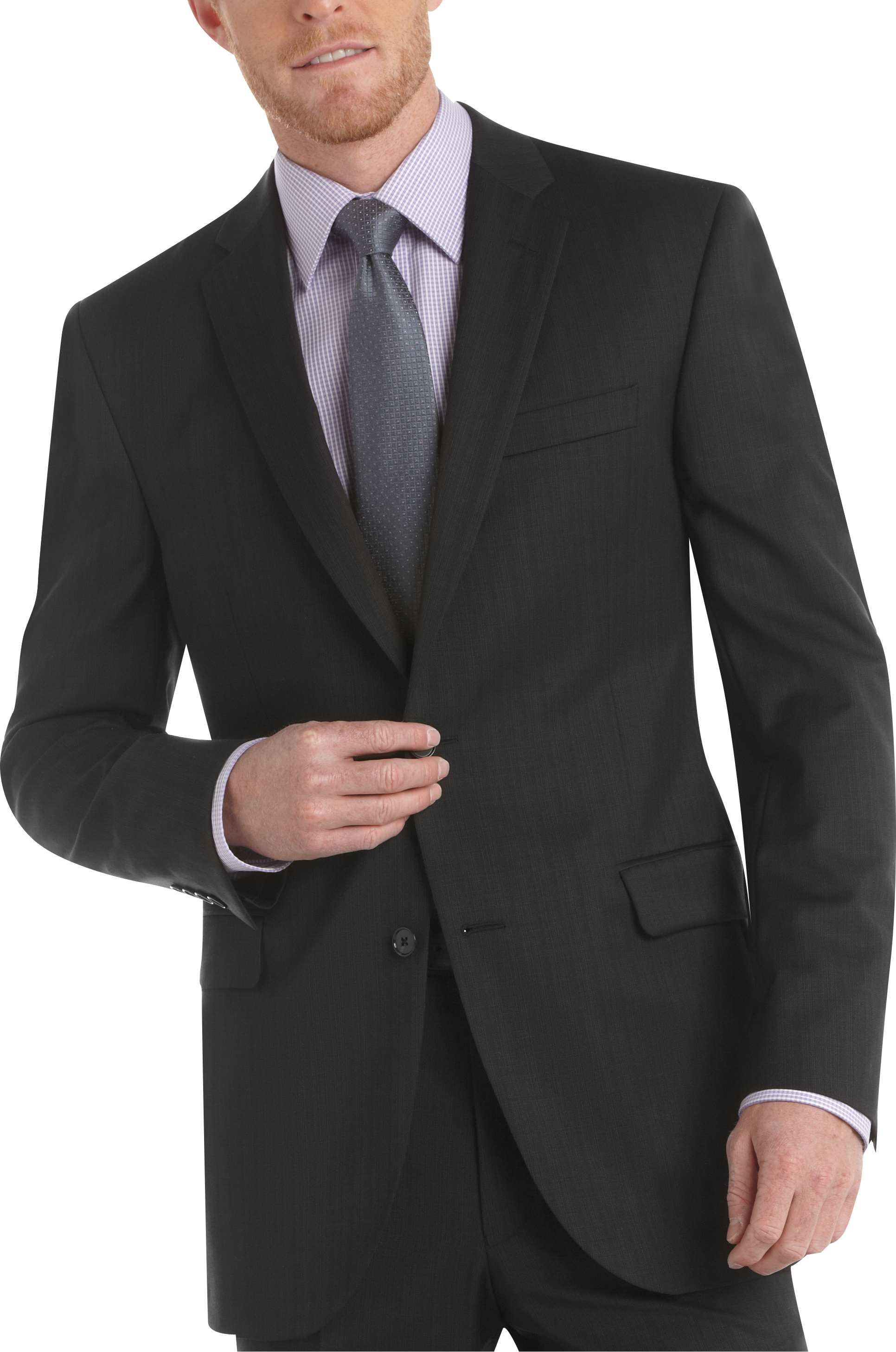 Jack Victor Black Plaid Slim Fit Suit