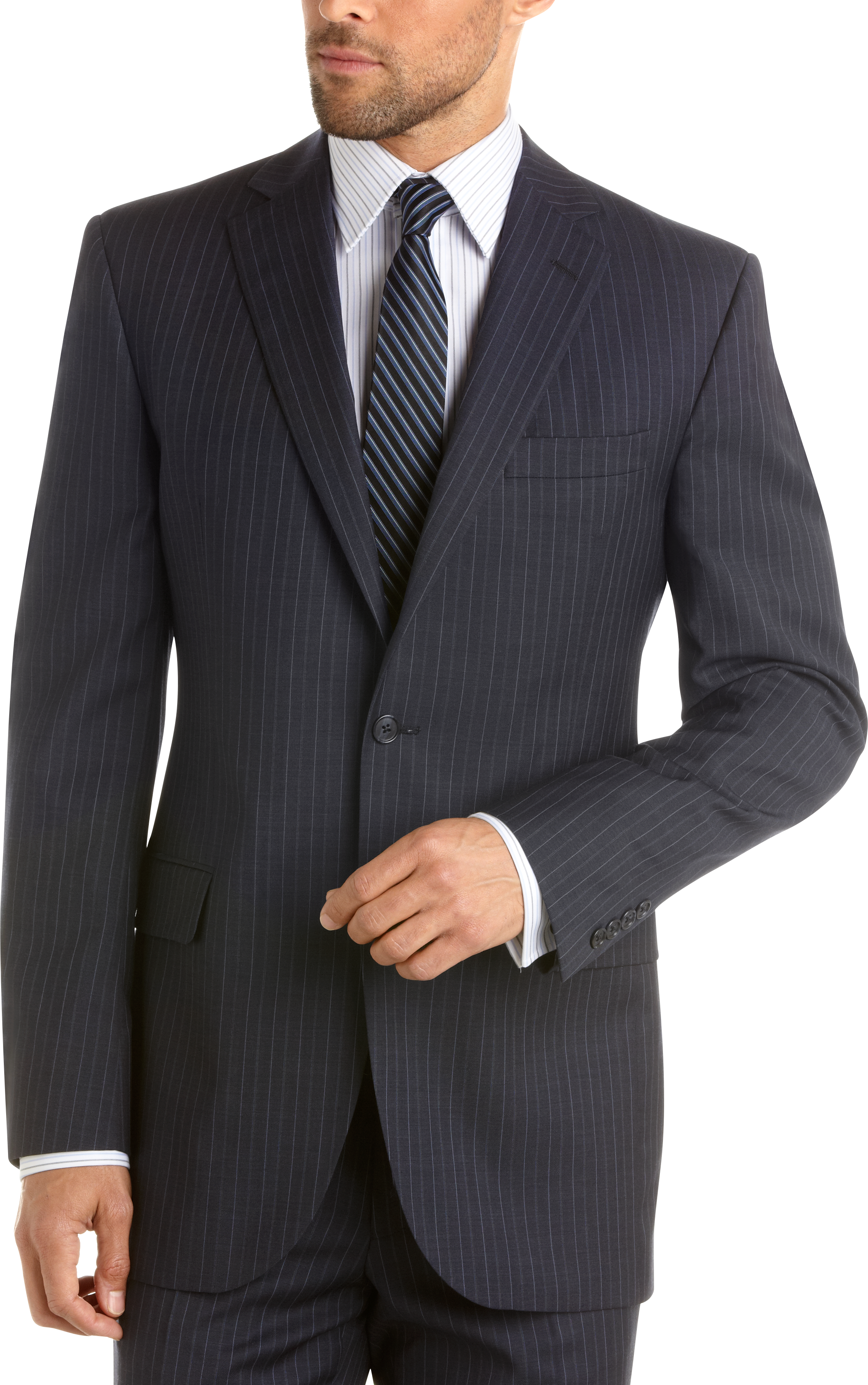 Jack Victor Select Blue Multistripe Modern Fit Suit