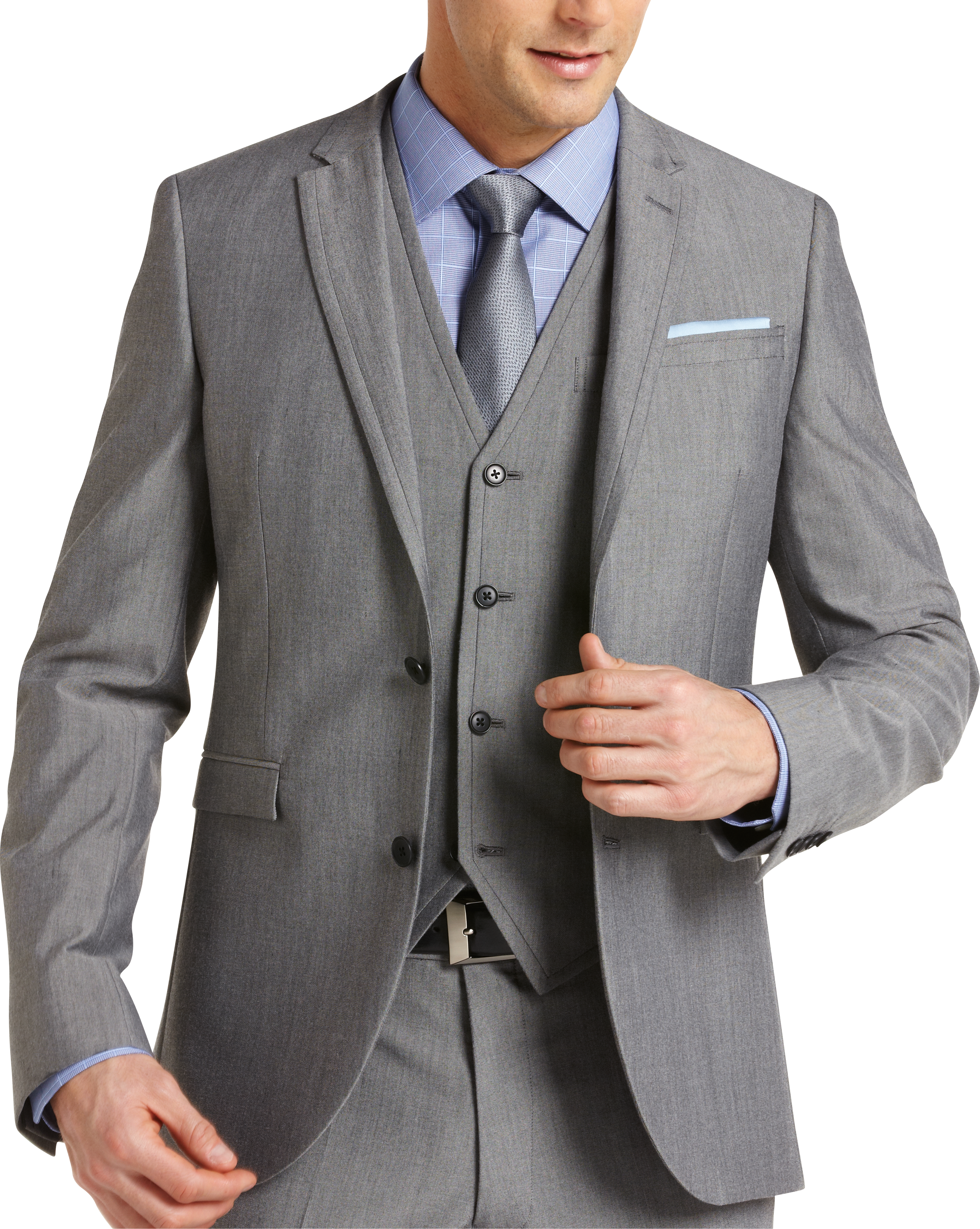 Alta Moda Gray Slim Fit Vested Suit