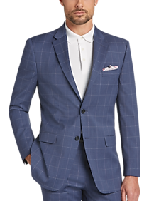 Tommy Hilfiger Blue Windowpane Extra Short Slim Fit Suit