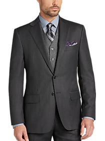 Joseph Abboud Charcoal Tic Modern Fit Suit