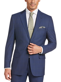 Joseph Abboud Blue Plaid Slim Fit Suit