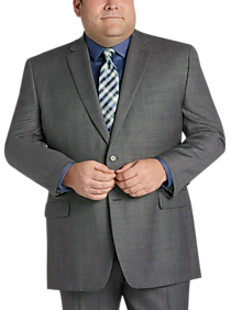 Lauren by Ralph Lauren Gray Plaid Portly Suit